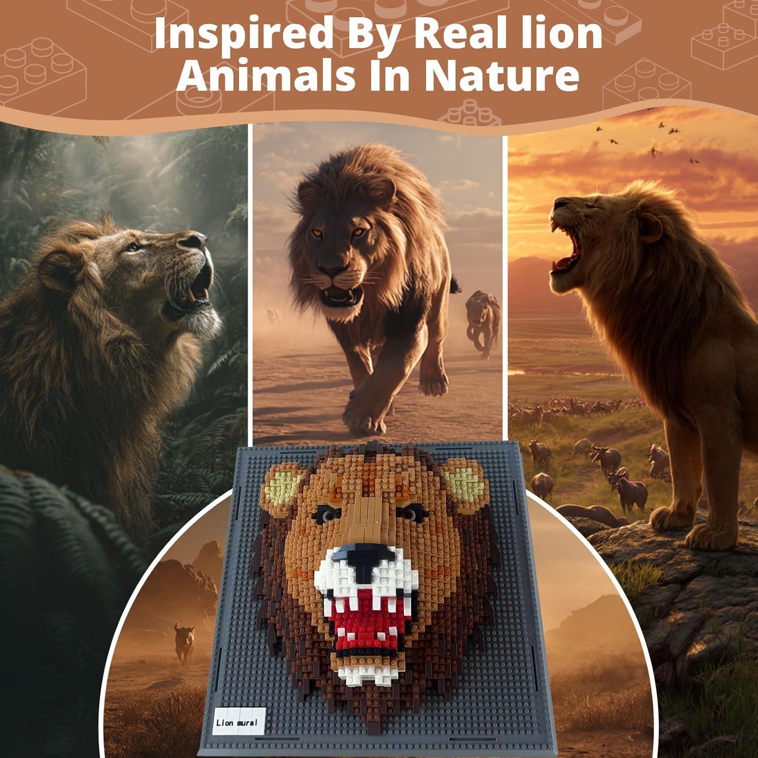 Kit de Construcción Cabeza de León KBWUZ 1889 Micro Ladrillos 22.1 cm