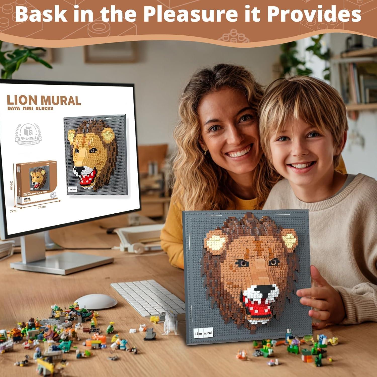 Kit de Construcción Cabeza de León KBWUZ 1889 Micro Ladrillos 22.1 cm