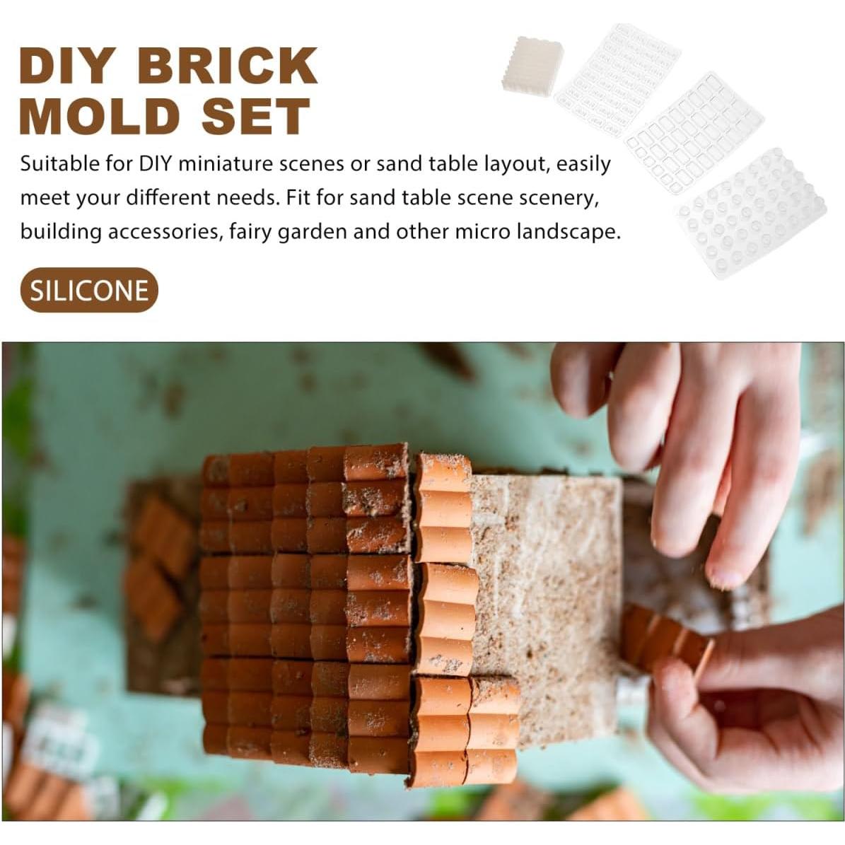 Moldes de Ladrillos en Miniatura UPKOCH 4 Piezas Silicona