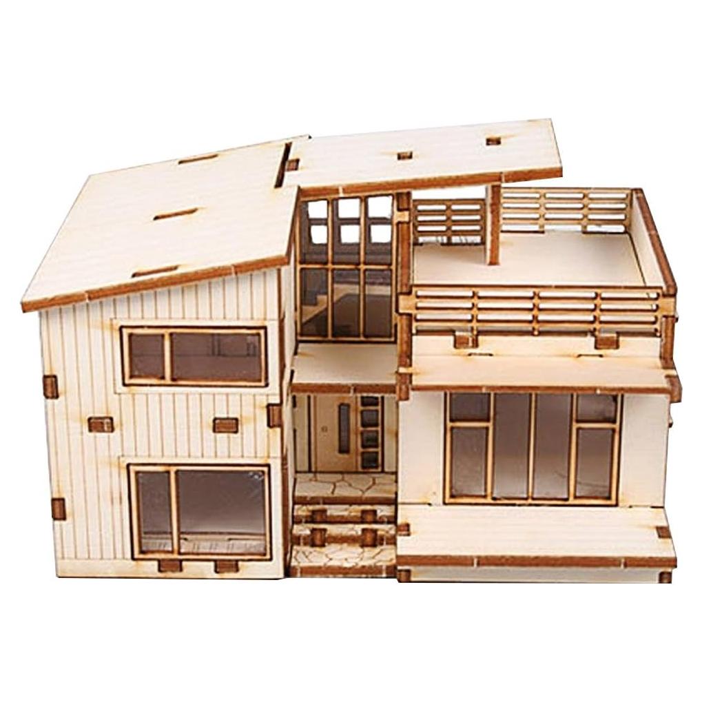 Kit de Modelo de Ensamblaje de Madera YOUNGMODELER Casa Moderna