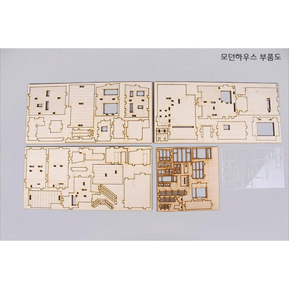 Kit de Modelo de Ensamblaje de Madera YOUNGMODELER Casa Moderna