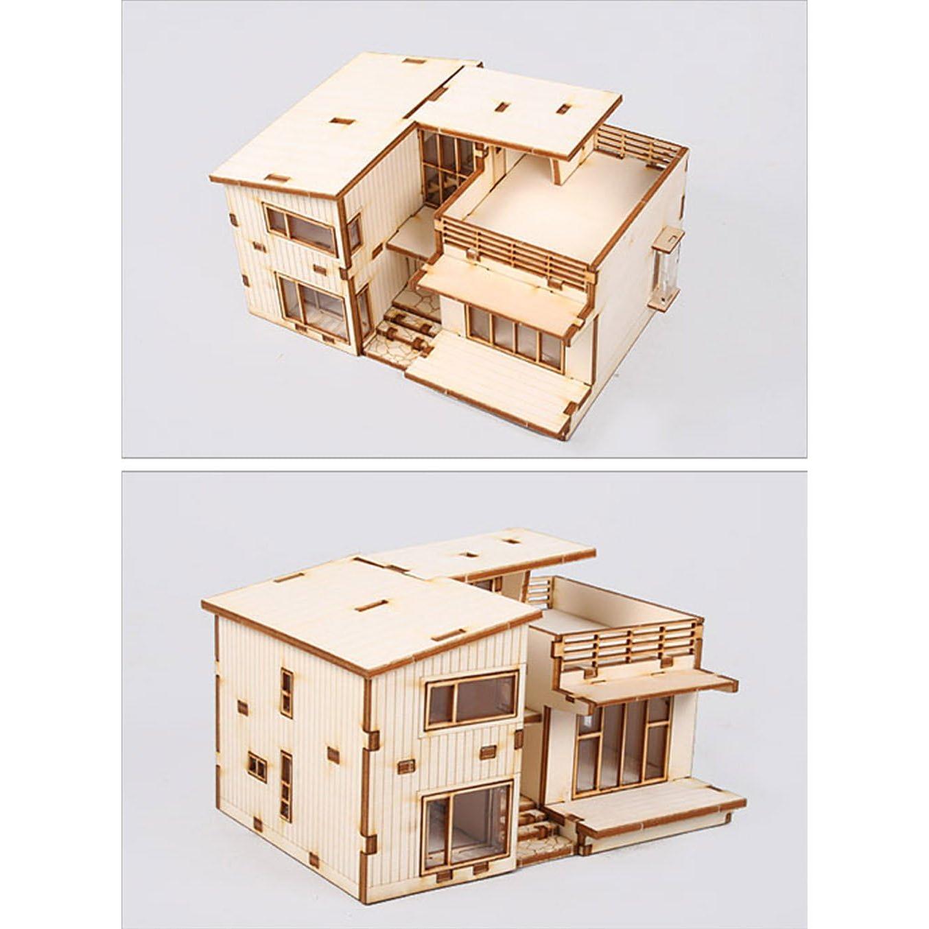 Kit de Modelo de Ensamblaje de Madera YOUNGMODELER Casa Moderna