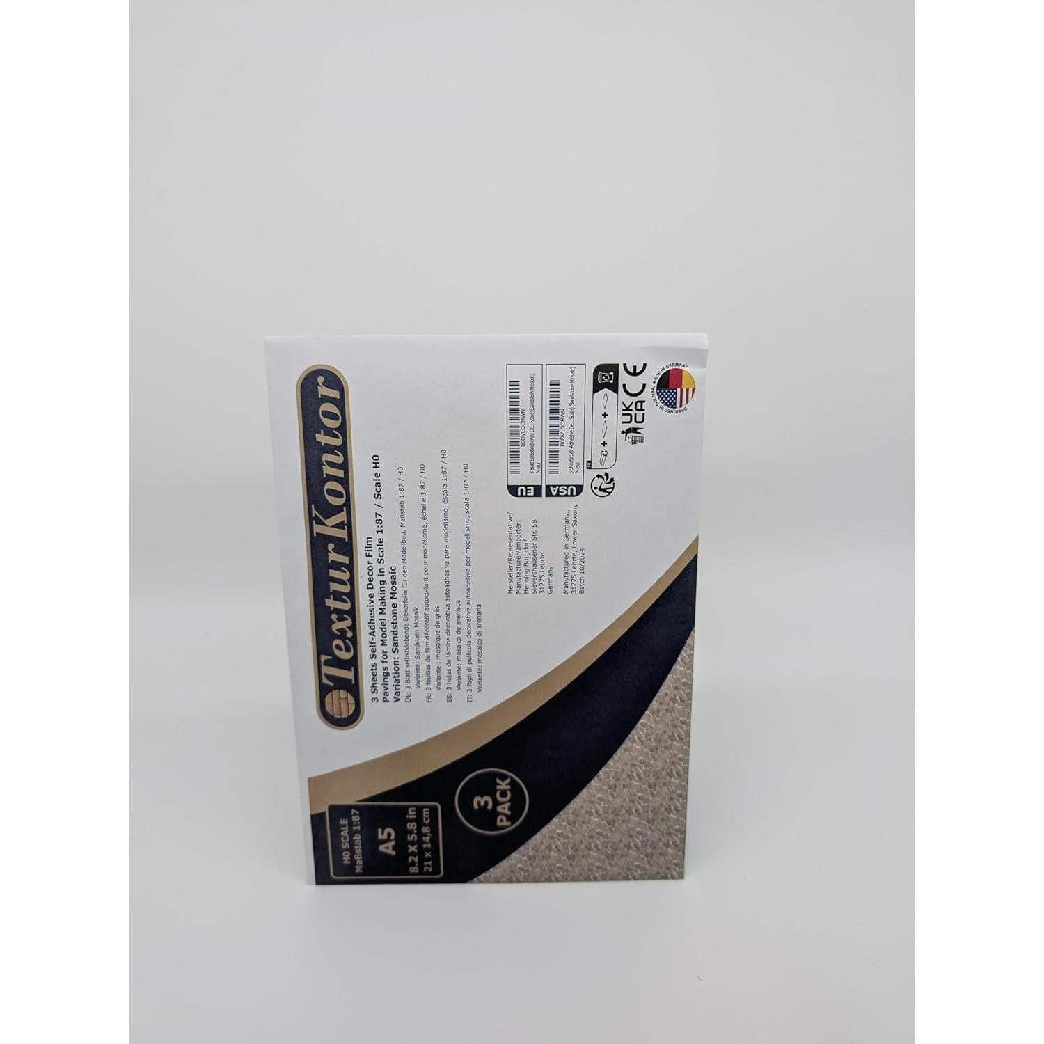 3 Hojas de Película Autoadhesiva para Modelismo TexturKontor 21x14.8cm