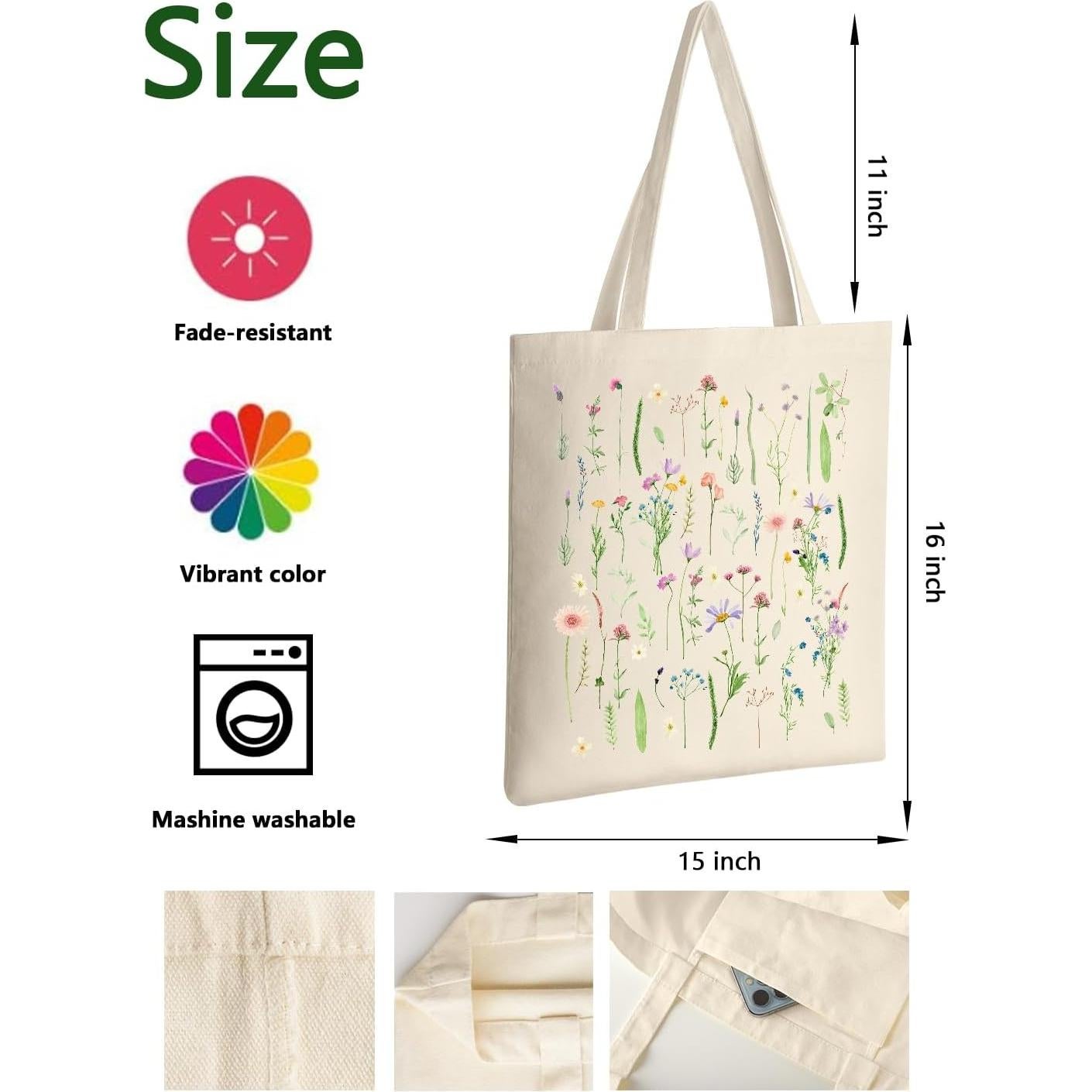 Bolsa de Lona AUSVKAI Reutilizable para Compras y Playa