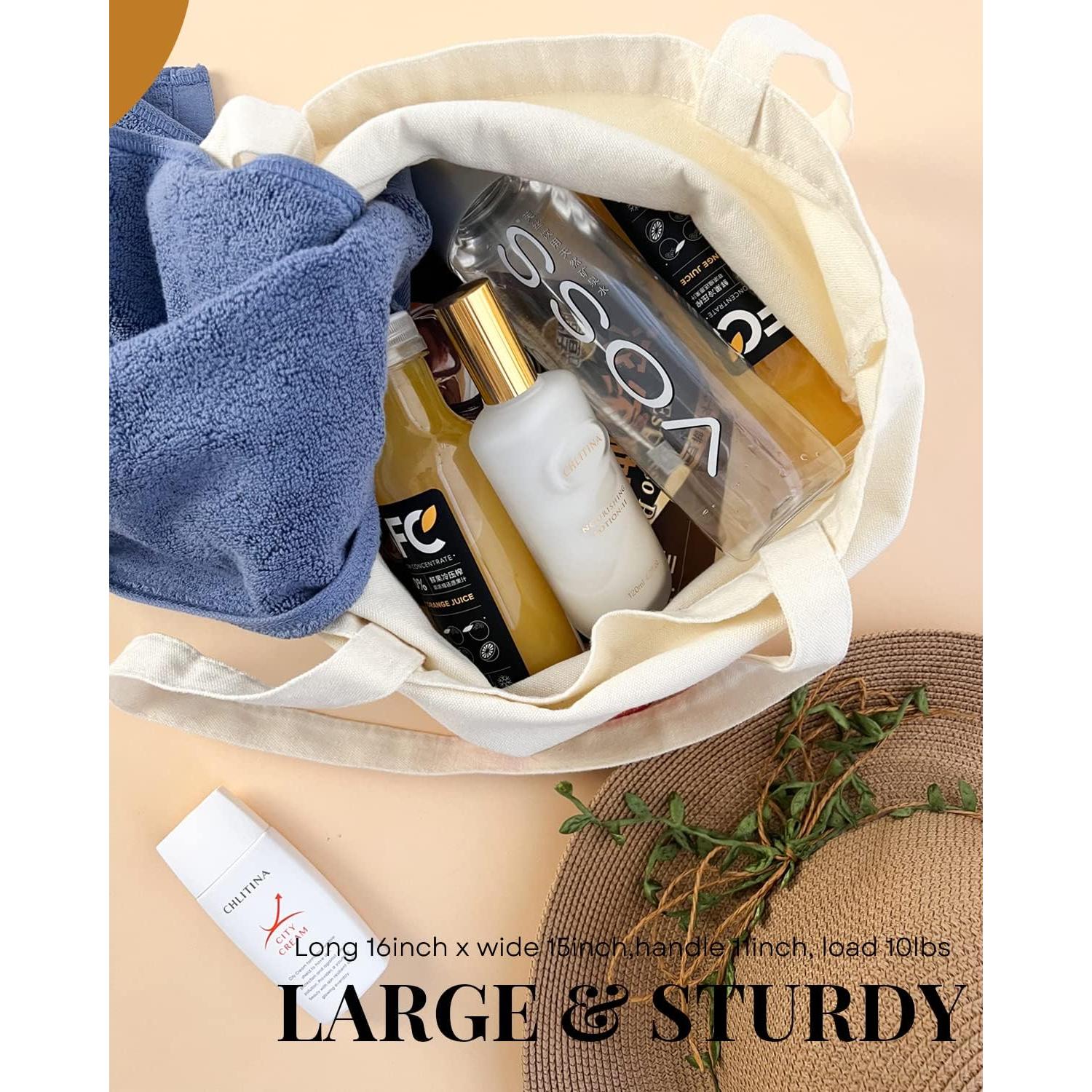 Bolsa de Lona AUSVKAI Reutilizable para Compras y Playa