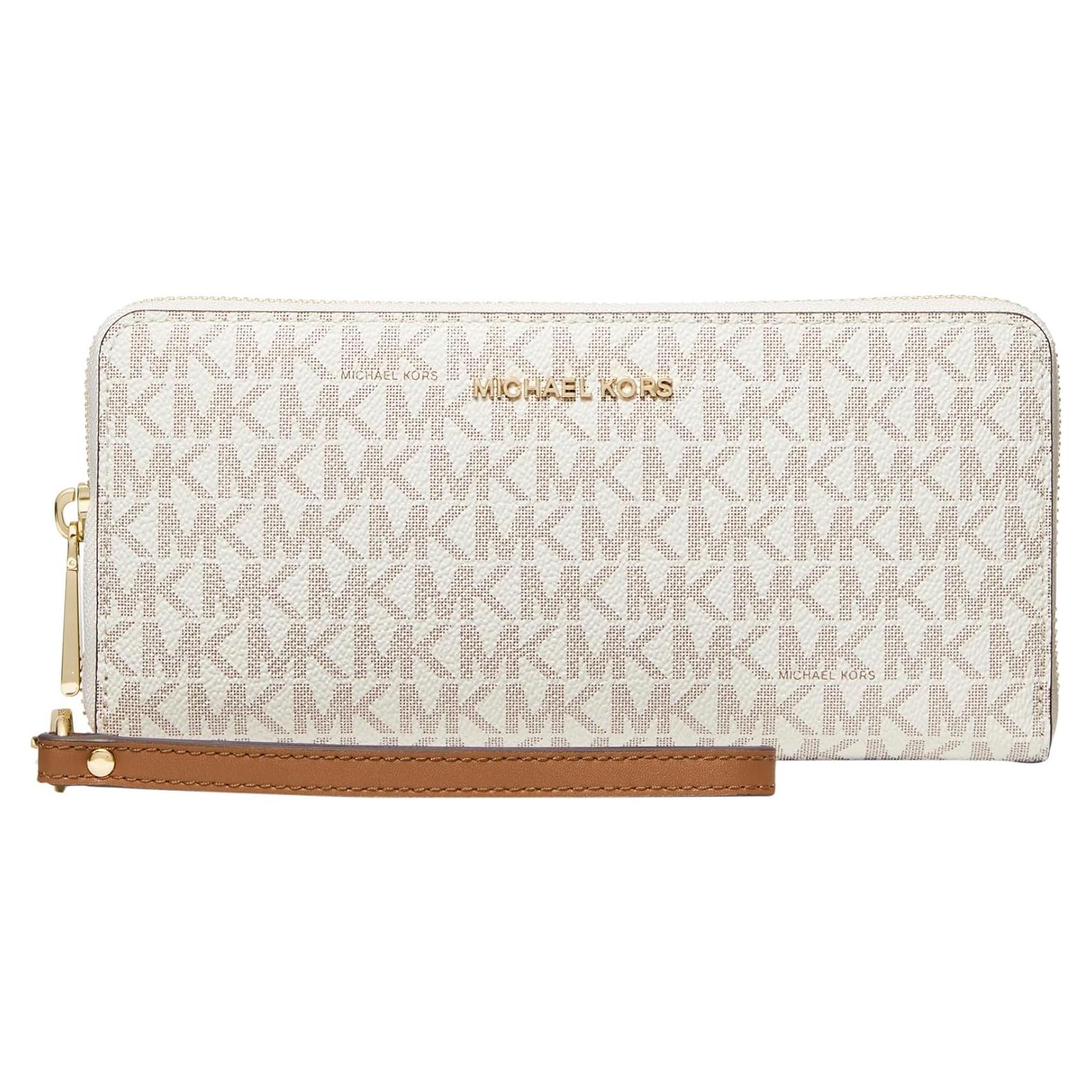 Billetera Michael Kors Jet Set Travel Saffiano Vainilla