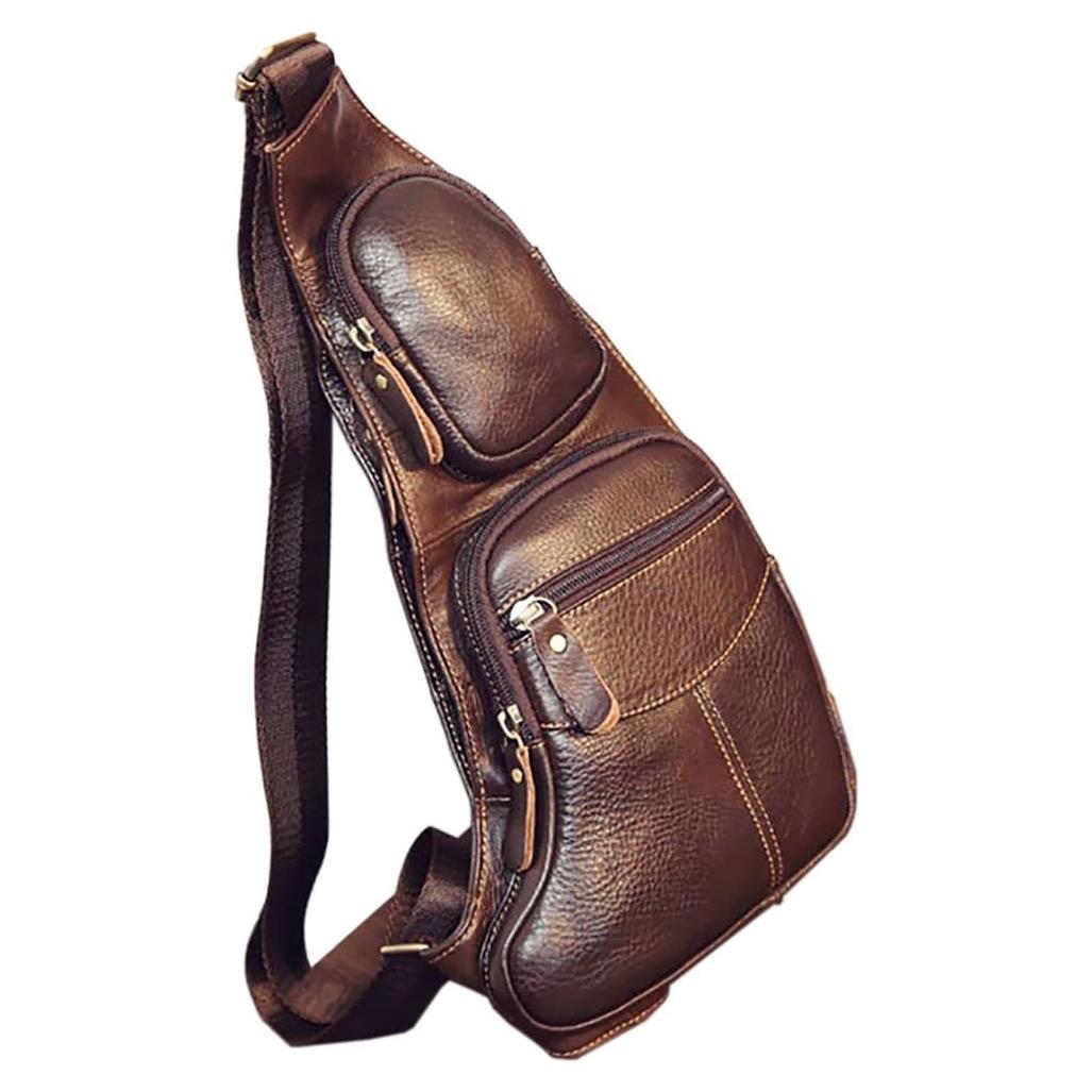 Mochila cruzada Hebetag de cuero para hombres y mujeres