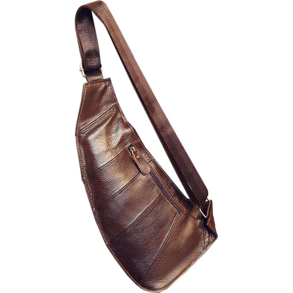 Mochila cruzada Hebetag de cuero para hombres y mujeres