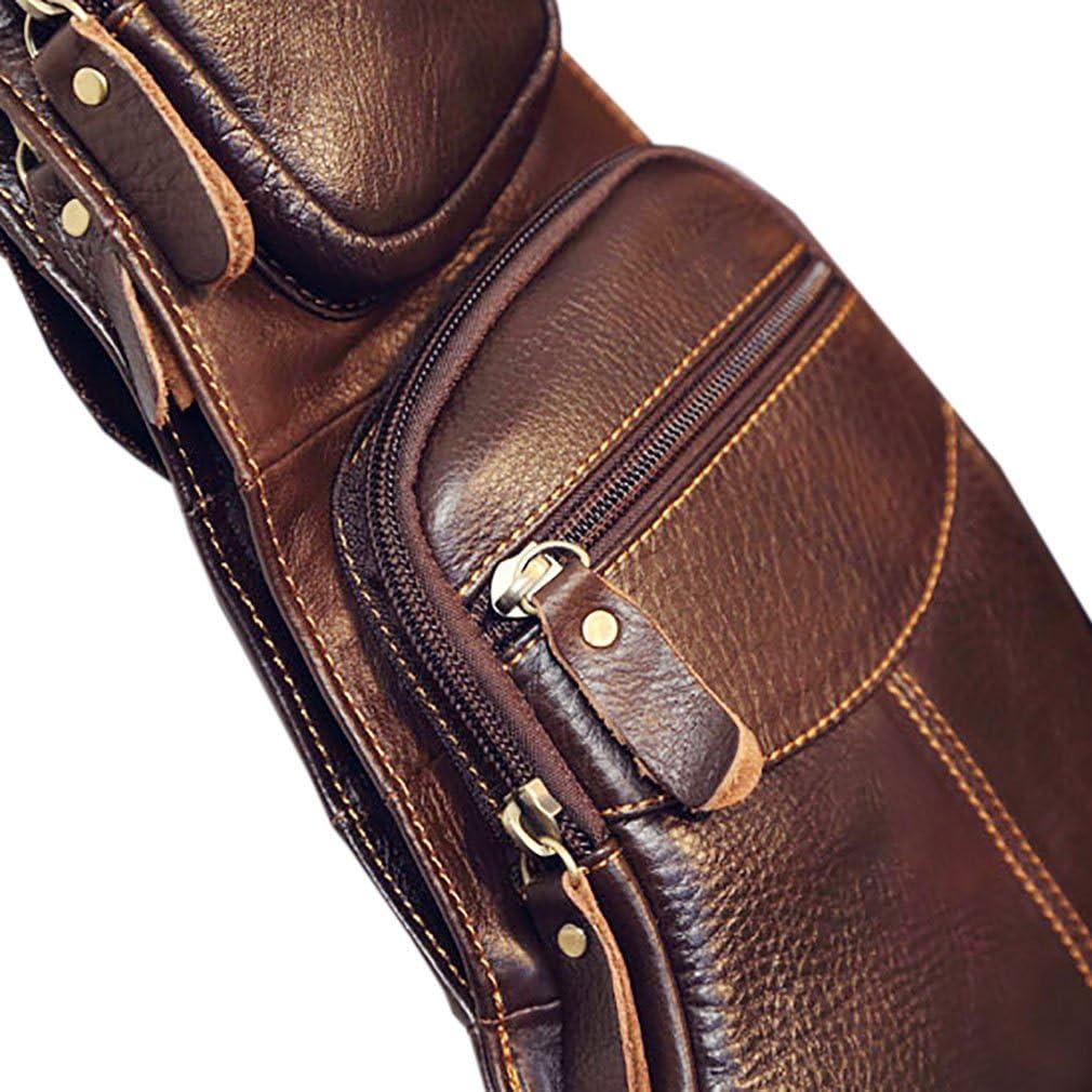 Mochila cruzada Hebetag de cuero para hombres y mujeres