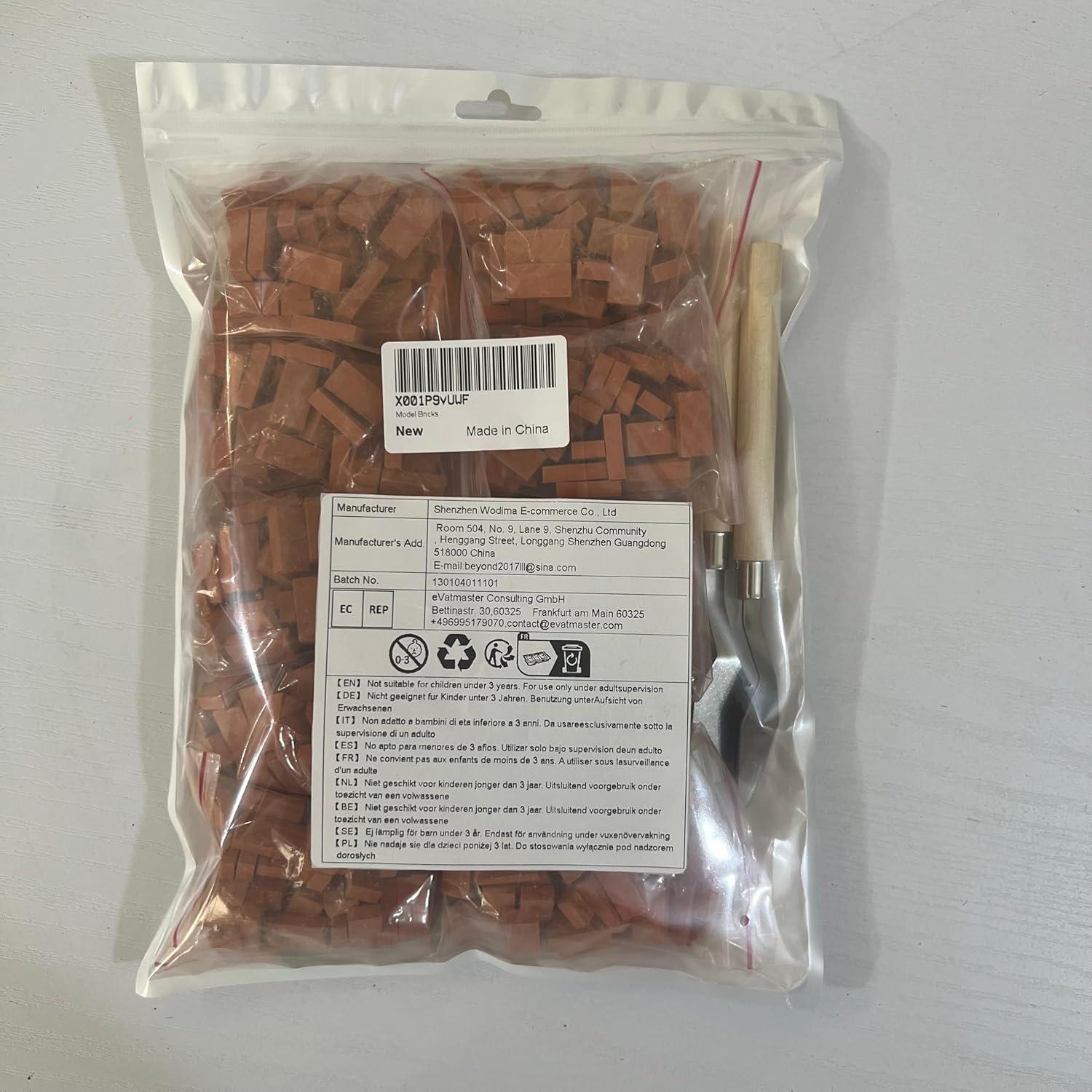 Conjunto de Mini Ladrillos de Pared Rojos Woohome - 500 Pcs