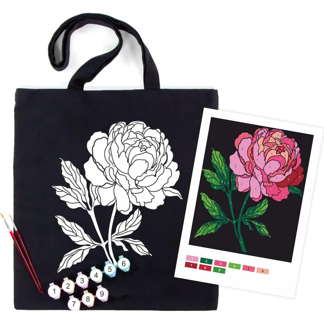 Kit de Colorear Bolsa Ecológica Wise Elk - Algodón Negro 38x43 cm