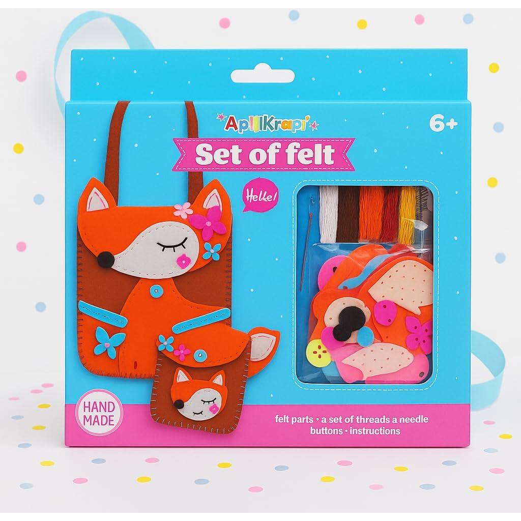 Kit de Costura de Fieltro Wise Elk - Bolsa Zorro y Monedero