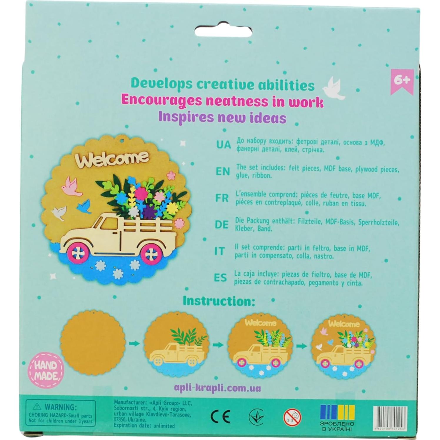 Kit de Manualidades APLI Krapli Bienvenida - Base Redonda 22 cm