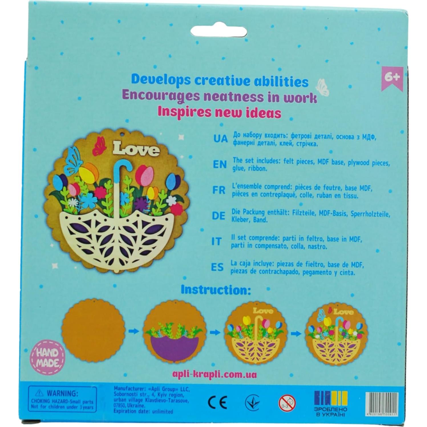 Kit de Manualidades Wise Elk APLI Krapli Amor 22 cm para Niños