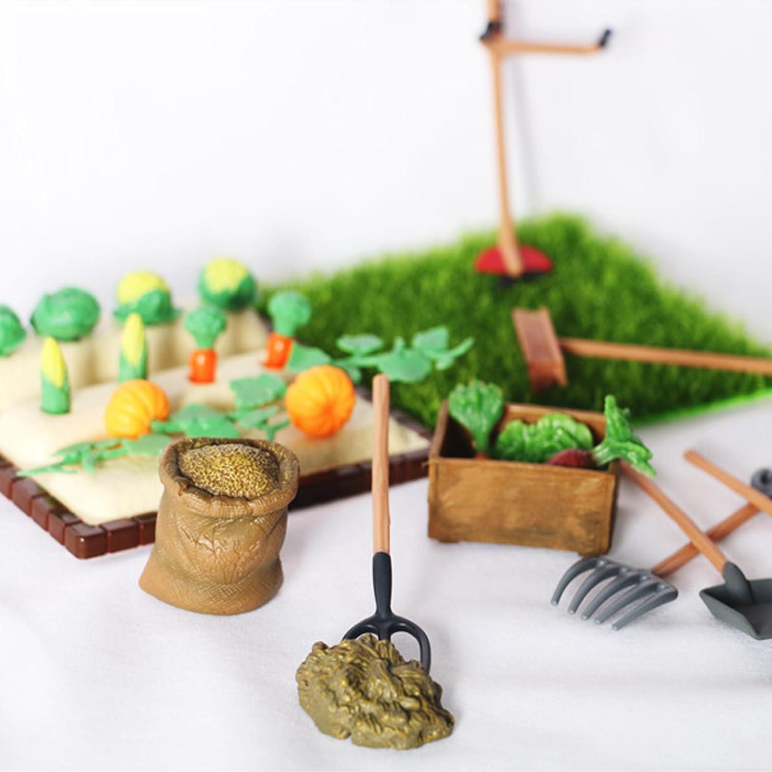 Miniatura Casa de Muñecas Granja IMIKEYA con Verduras y Herramientas