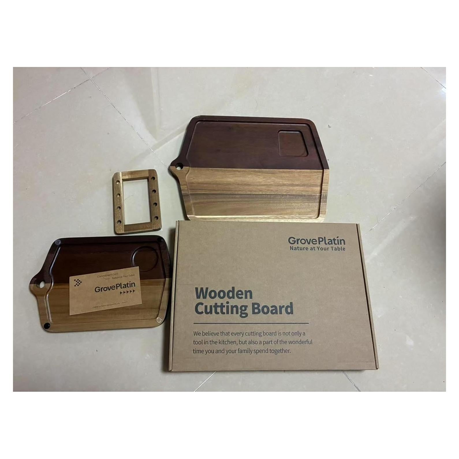 Juego de 2 Tablas de Cortar de Madera Acacia GrovePlatin