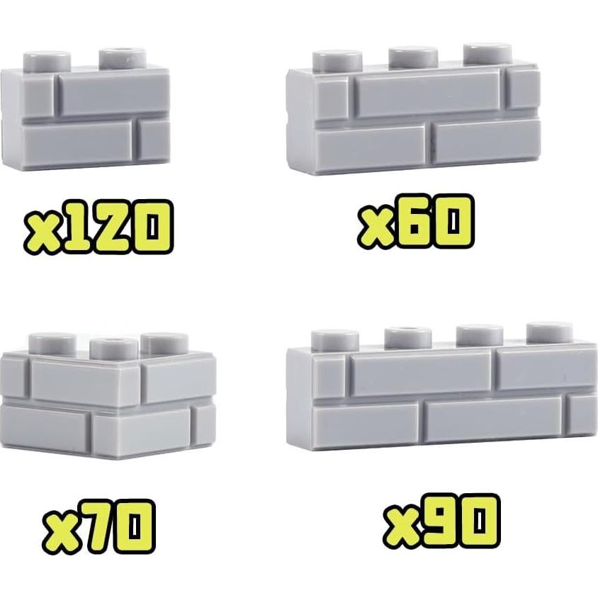 Ladrillos de Pared Clásicos WSRYLTCH 340 Piezas Gris Claro