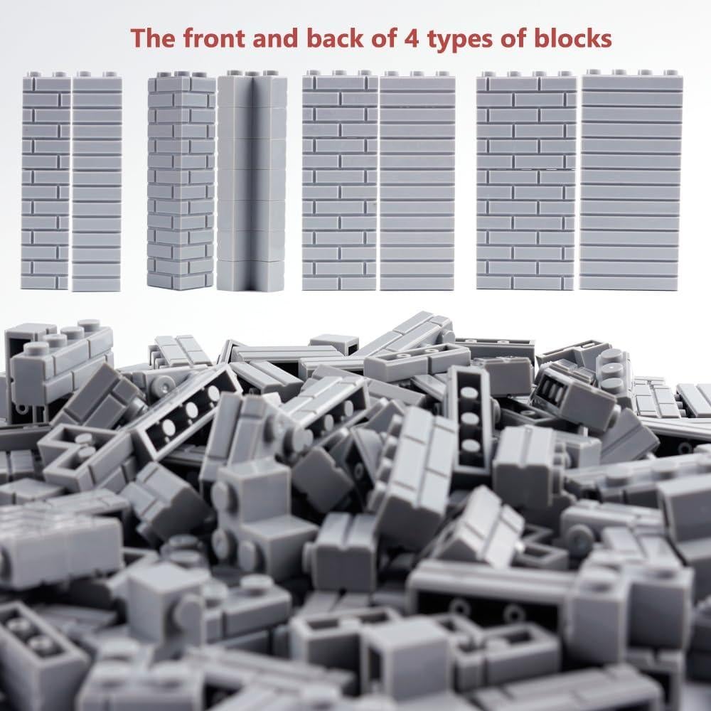 Ladrillos de Pared Clásicos WSRYLTCH 340 Piezas Gris Claro