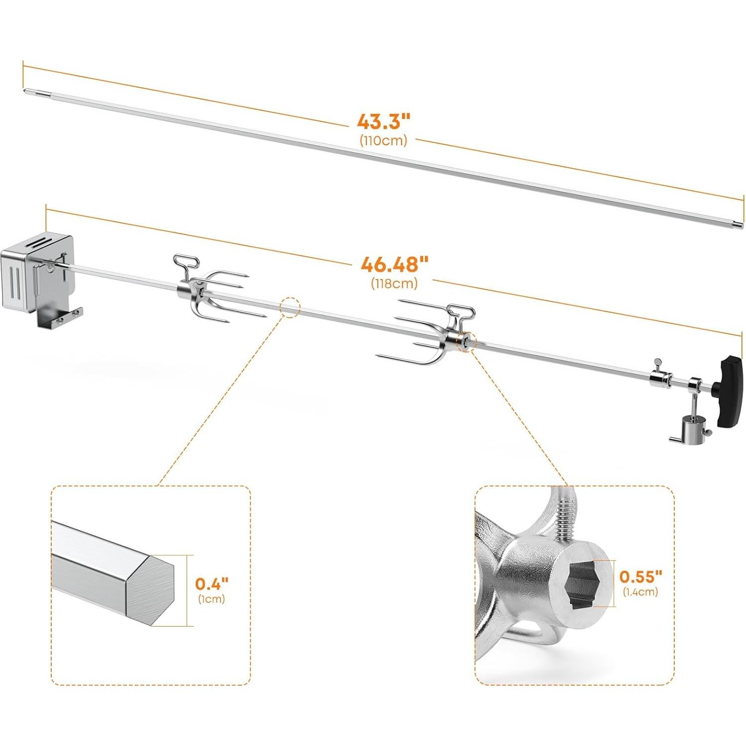 Kit Rotisserie Hygrill para Parrillas de 5 Quemadores