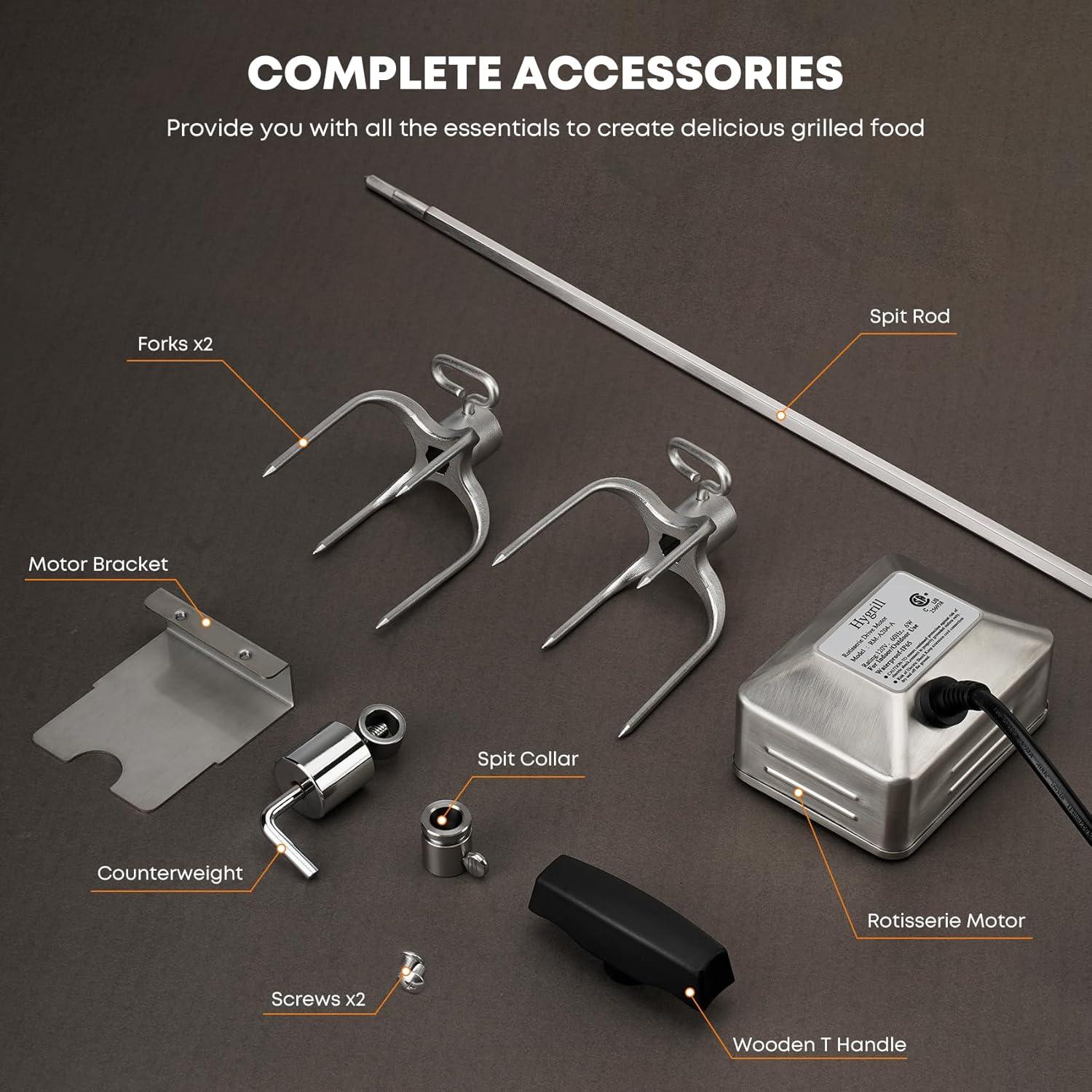 Kit Rotisserie Hygrill para Parrillas de 5 Quemadores