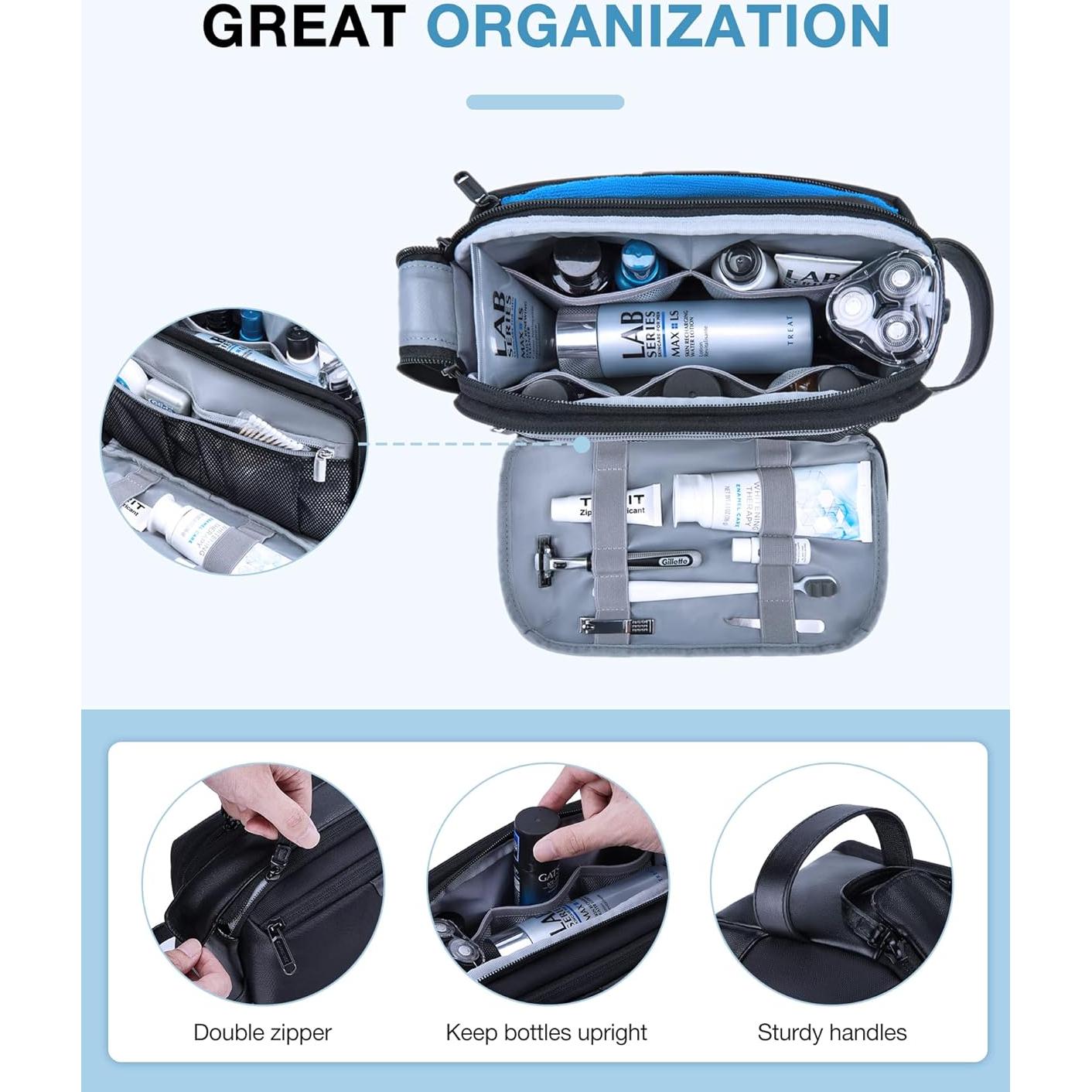 Neceser BAGSMART para Hombres Grande Resistente al Agua - Negro