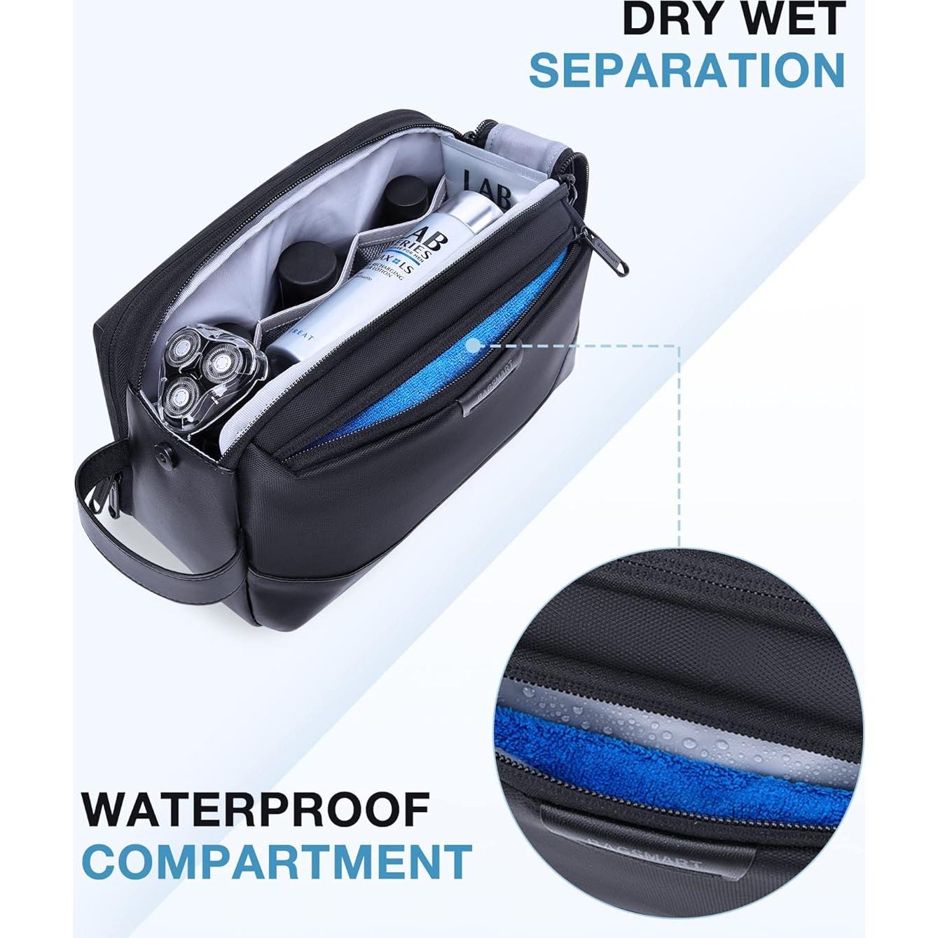 Neceser BAGSMART para Hombres Grande Resistente al Agua - Negro
