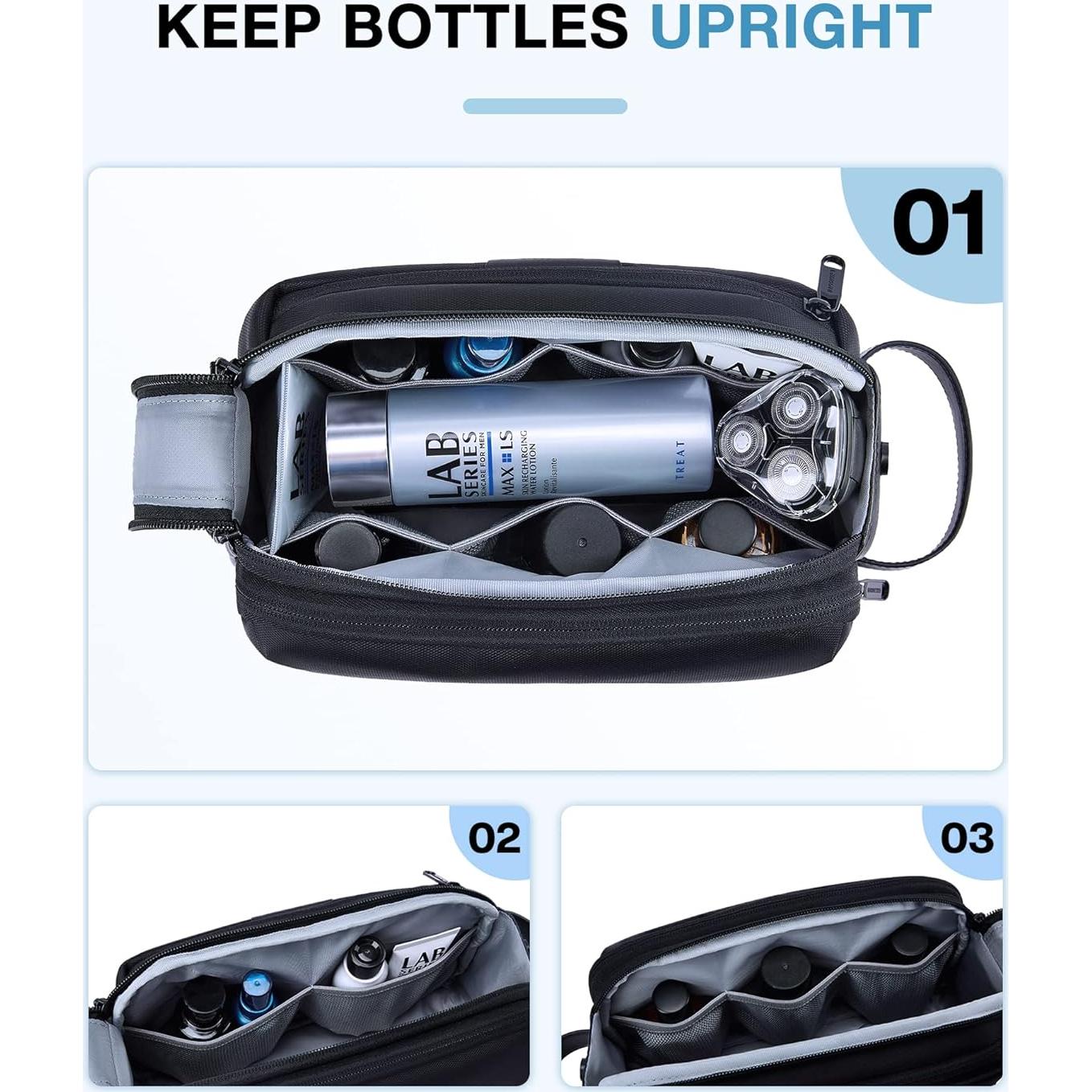 Neceser BAGSMART para Hombres Grande Resistente al Agua - Negro