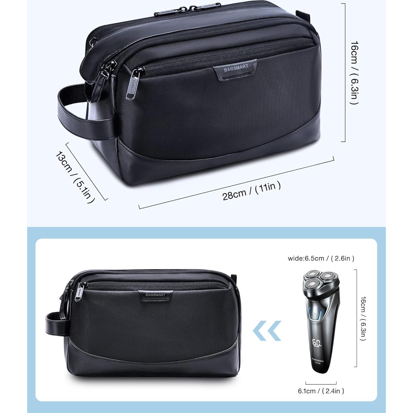 Neceser BAGSMART para Hombres Grande Resistente al Agua - Negro