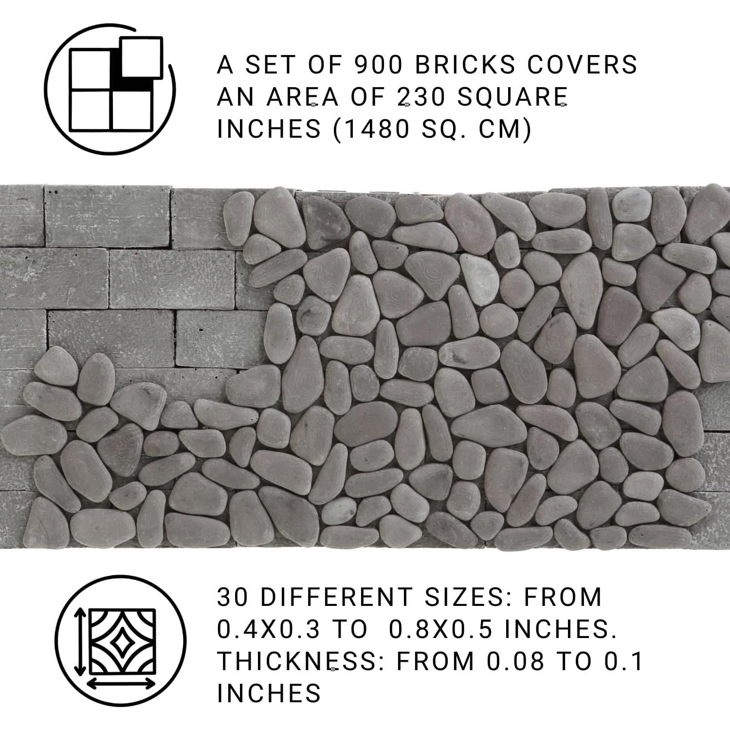 900 Ladrillos Mini para Manualidades REDUCIO! 1:12 Yeso