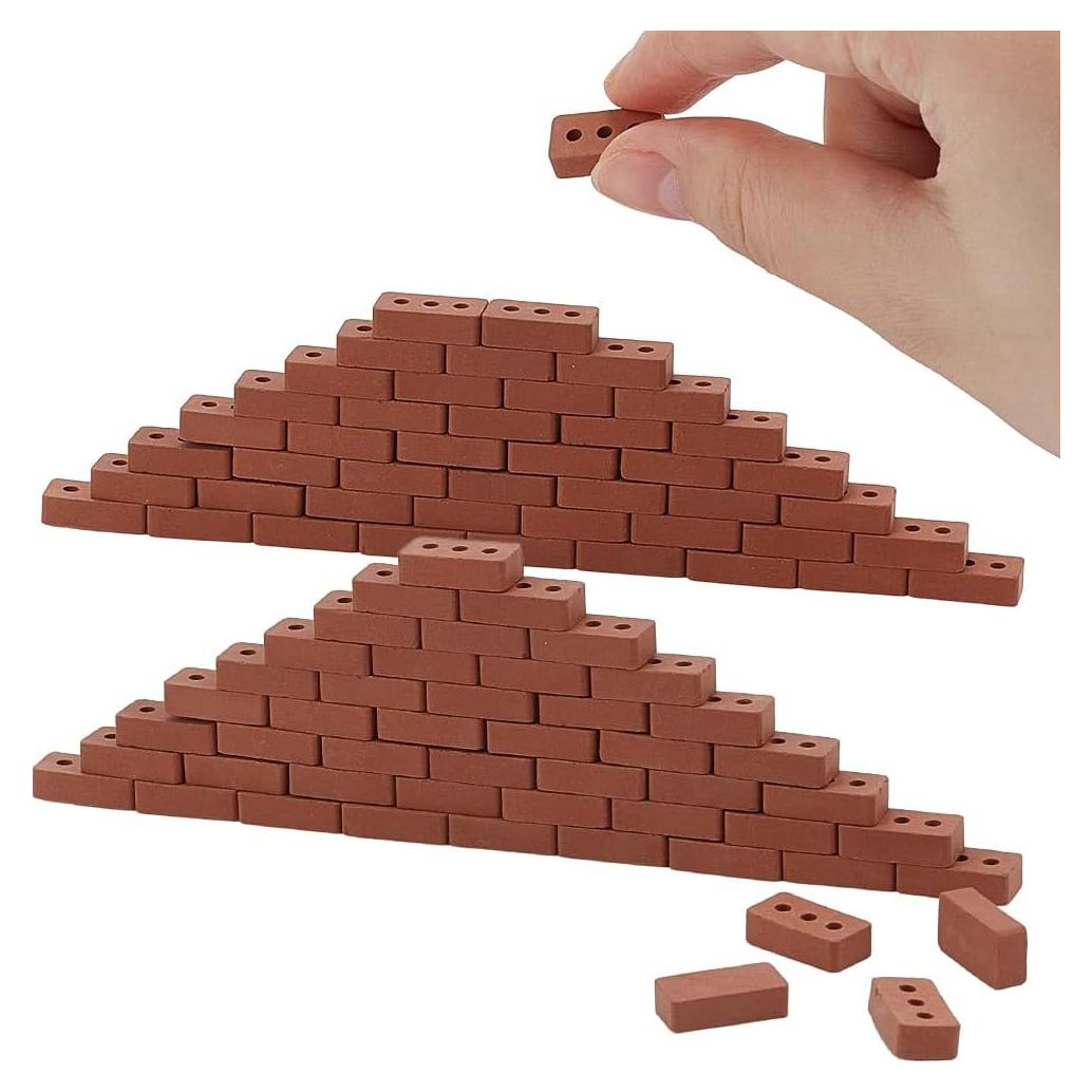 Paquete 120 Ladrillos Rojos Miniatura arricraft 1:12 16x8x4.5mm