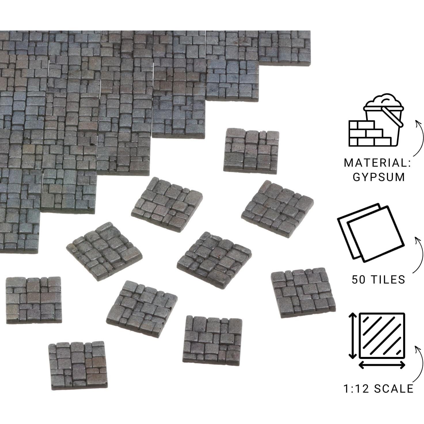 Pavimento Miniatura REDUCIO! 50 Azulejos 1:12 para Dioramas