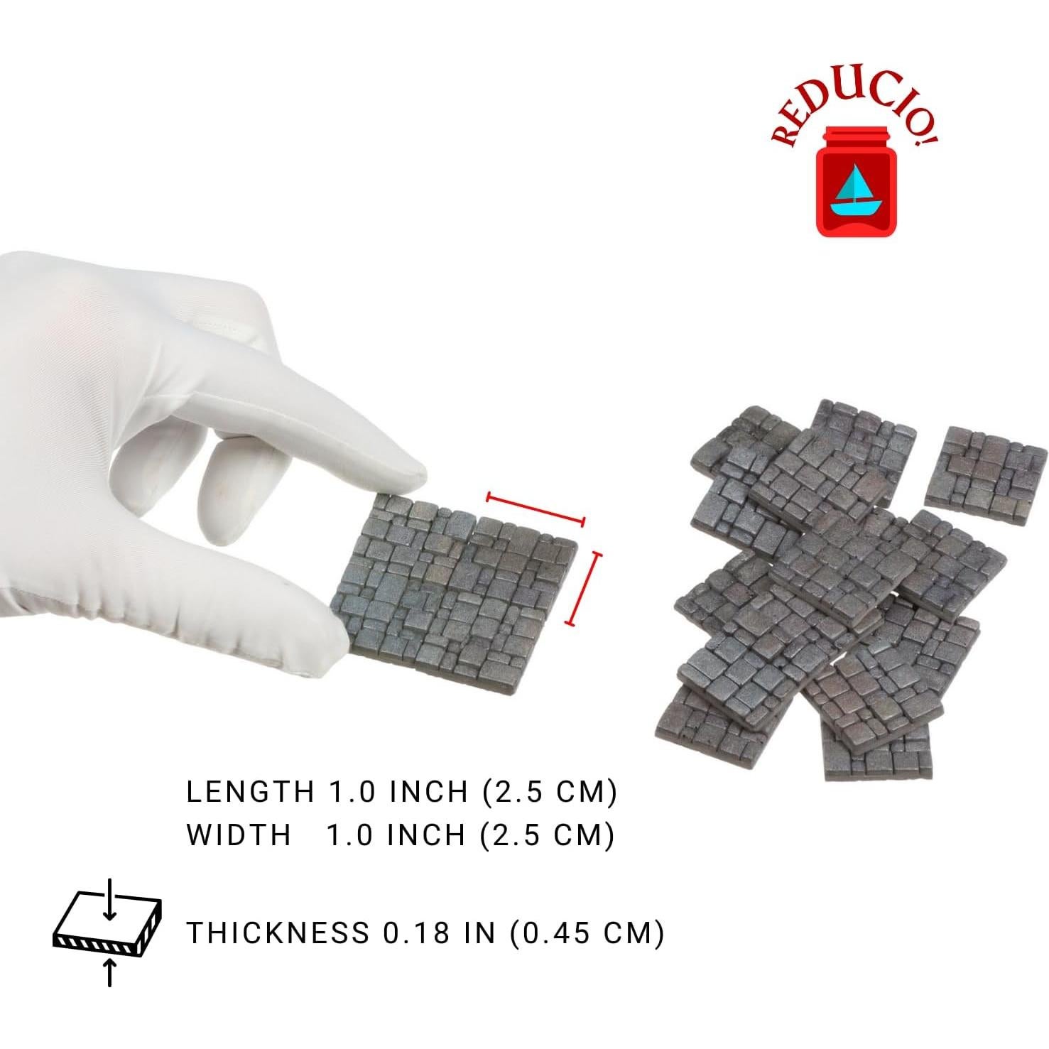 Pavimento Miniatura REDUCIO! 50 Azulejos 1:12 para Dioramas