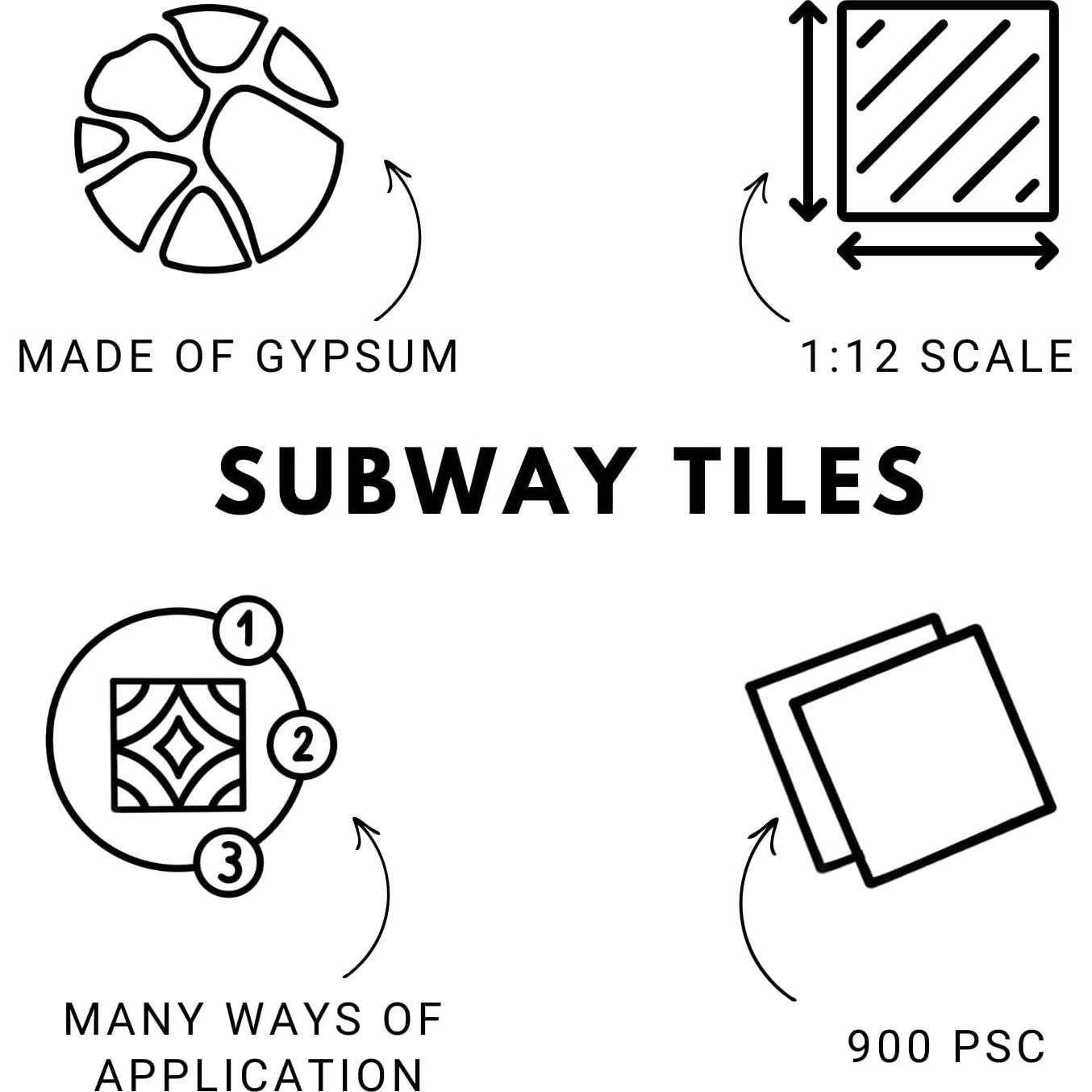 900 Azulejos Miniatura de Metro REDUCIO! para Manualidades