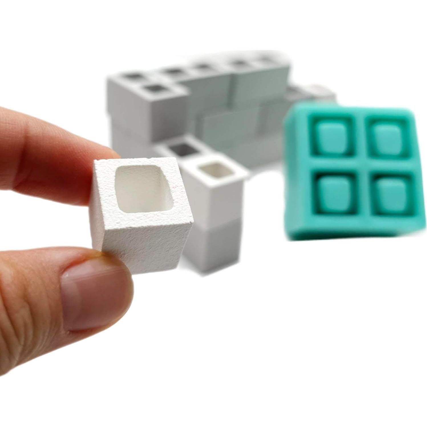 Molde de Silicona para Bloques de Cemento Miniatura 1:12