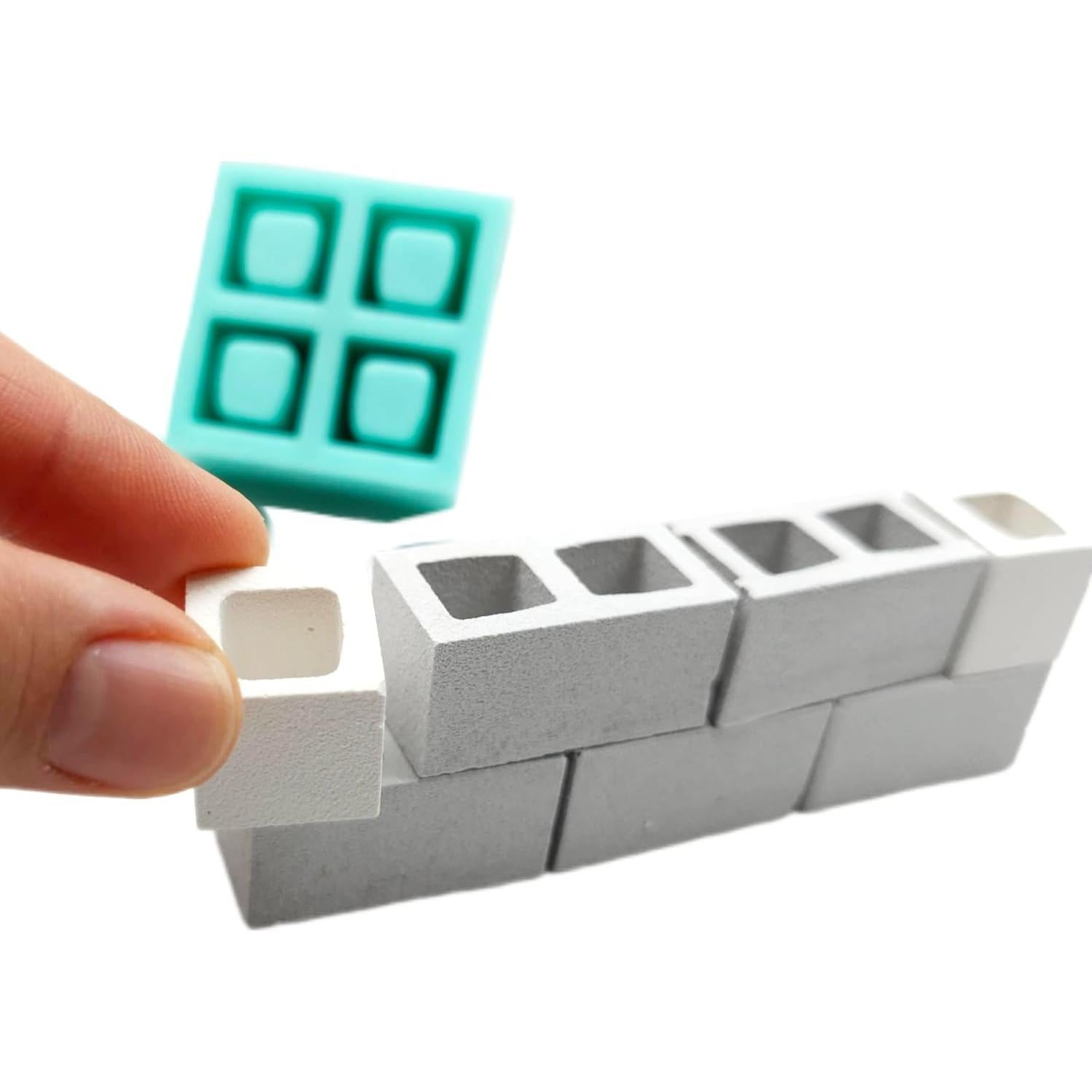 Molde de Silicona para Bloques de Cemento Miniatura 1:12