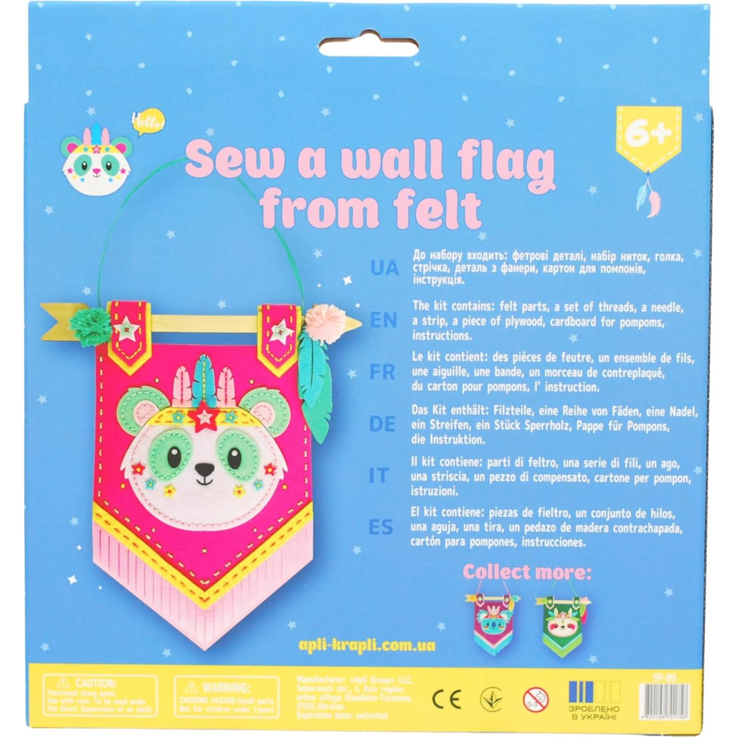 Kit de Costura DIY APLI Krapli Panda - Manualidad para Niños