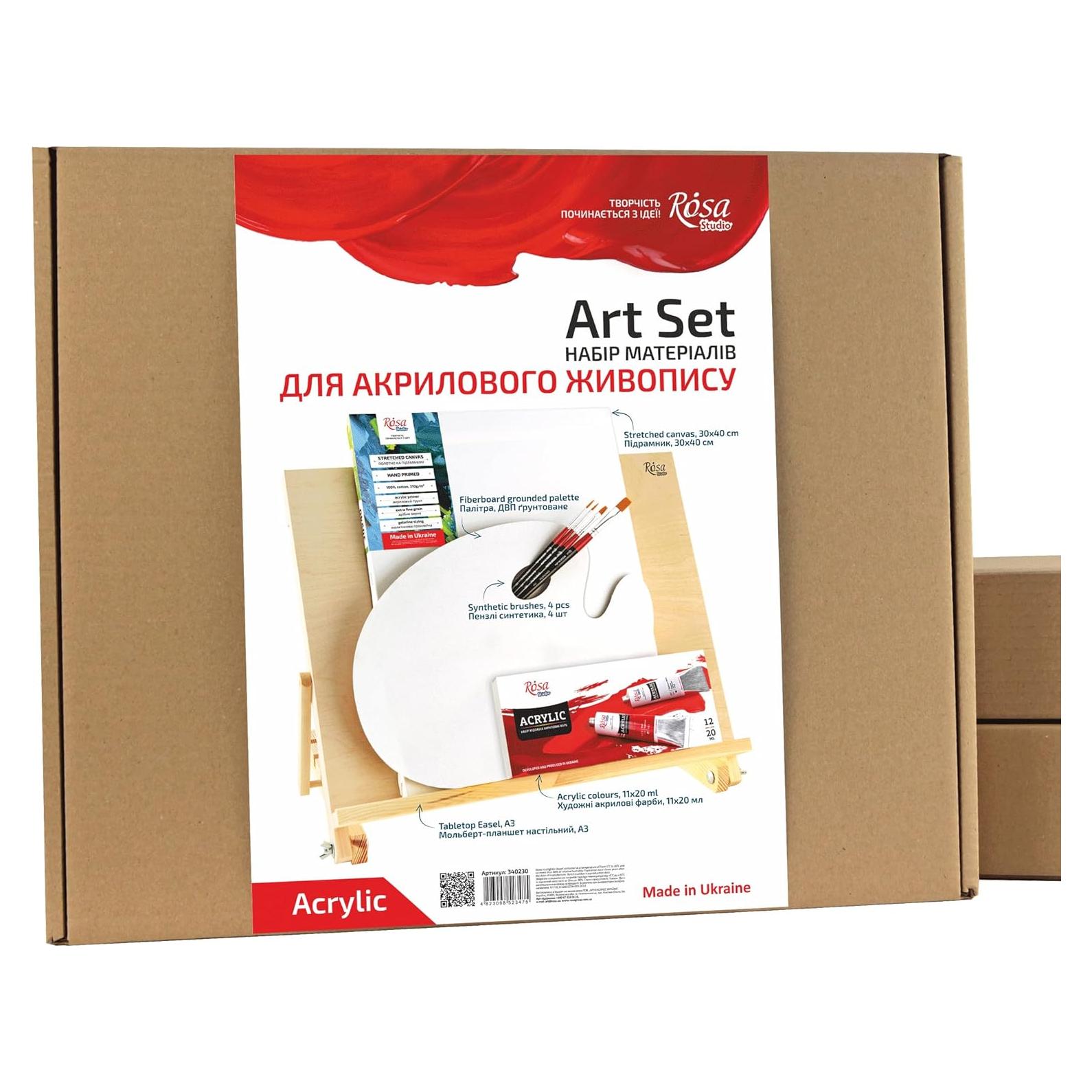 Set de Pintura Acrílica Completo ROSA Estudio 12 Colores 20ml