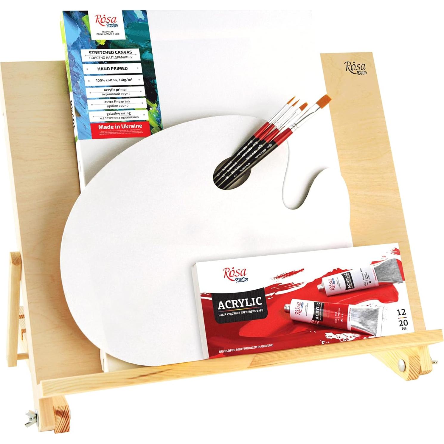 Set de Pintura Acrílica Completo ROSA Estudio 12 Colores 20ml