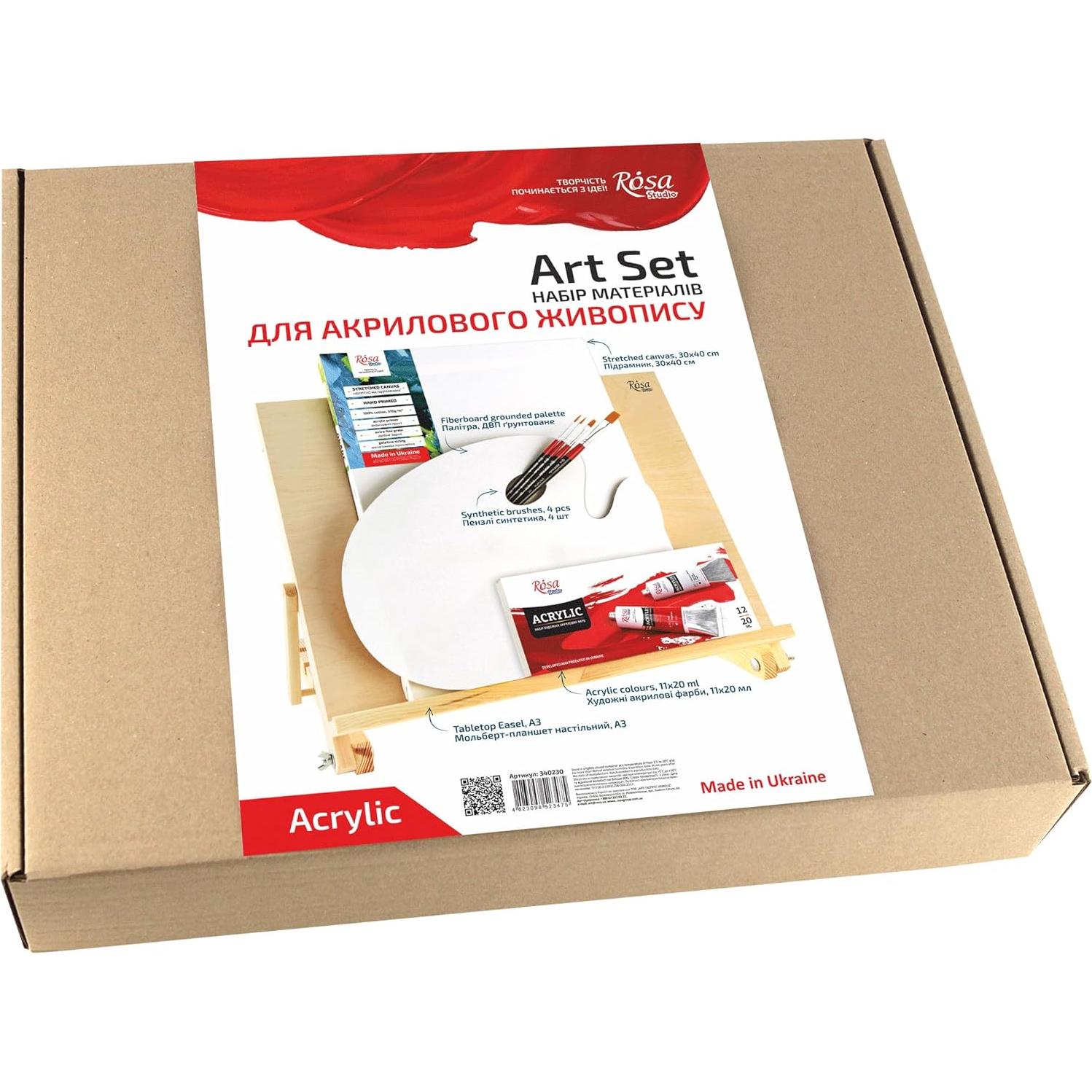 Set de Pintura Acrílica Completo ROSA Estudio 12 Colores 20ml