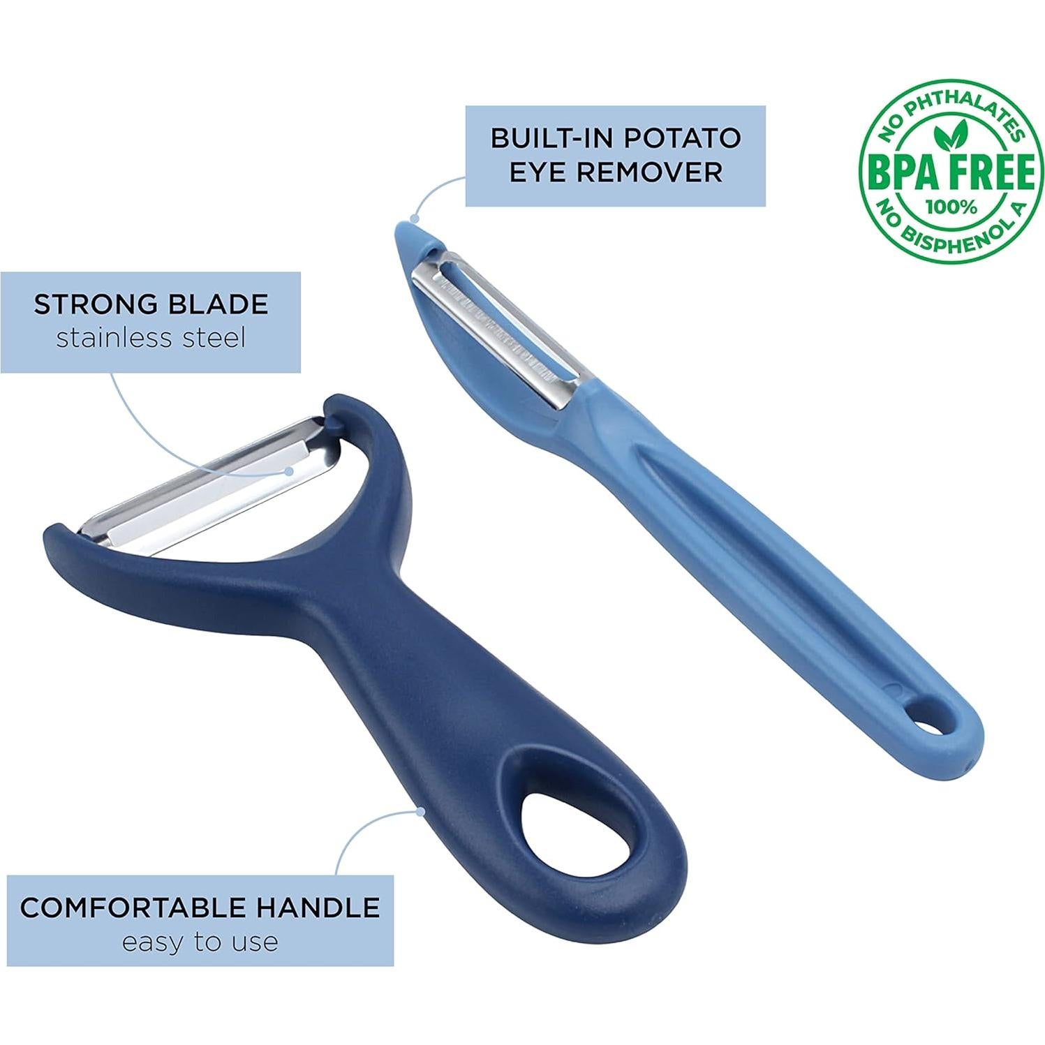 Juego de Peladores de Verduras Social Chef 2 Piezas Acero Inoxidable