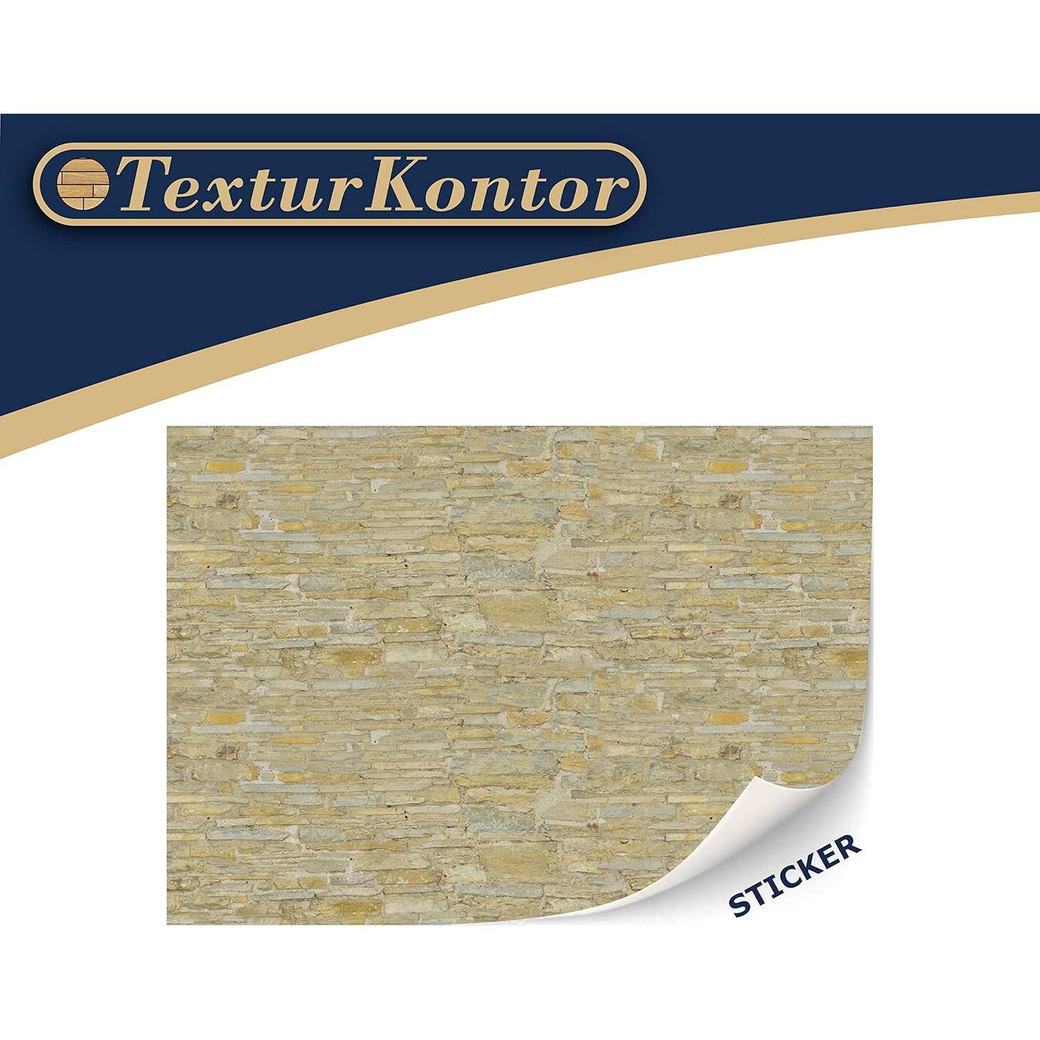 3 Hojas Revestimiento Pared Autoadhesivo TexturKontor 1:12