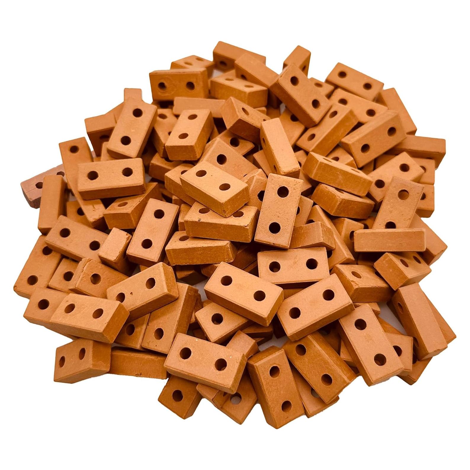 Cayway 120 Mini Ladrillos de Cerámica para Manualidades Rojo