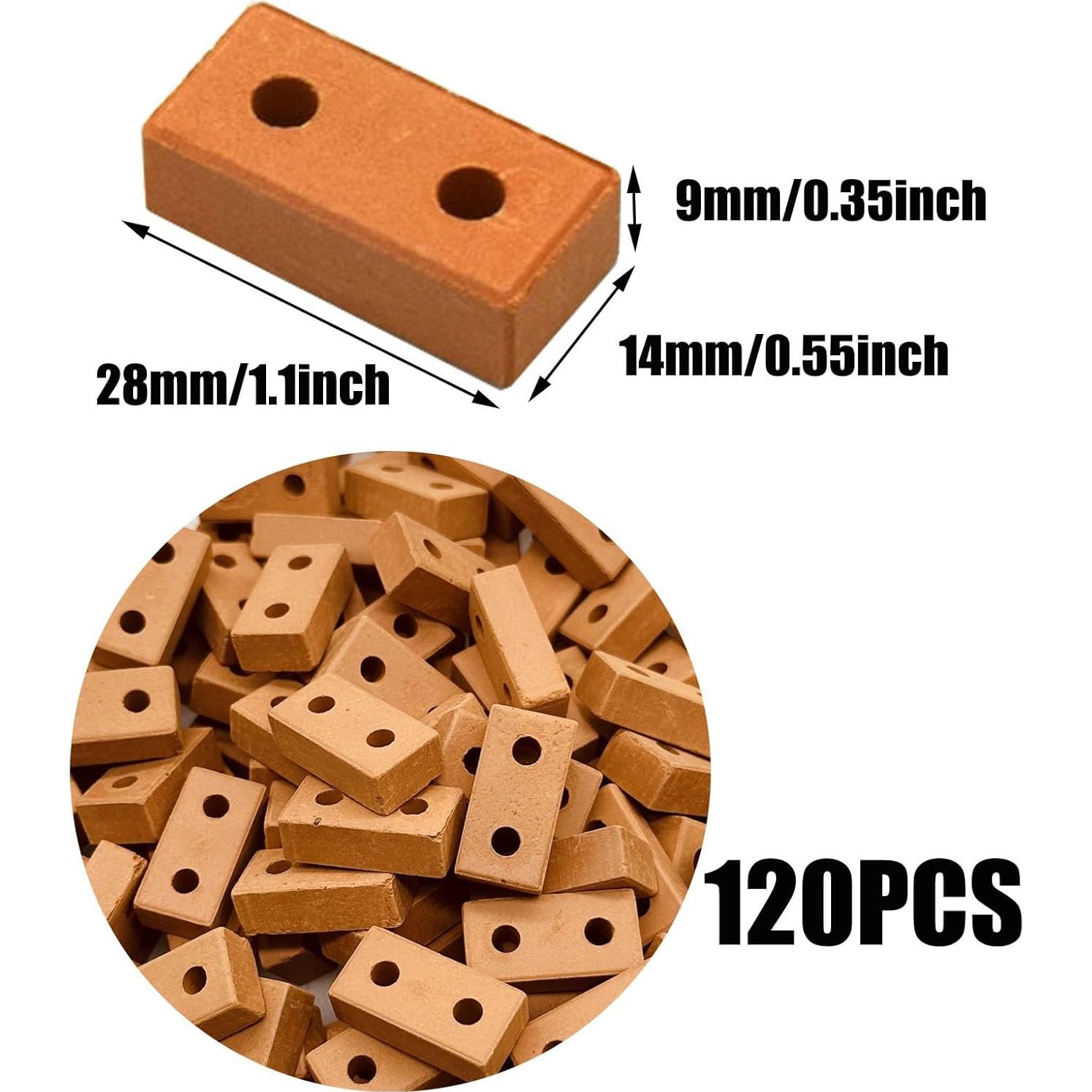 Cayway 120 Mini Ladrillos de Cerámica para Manualidades Rojo