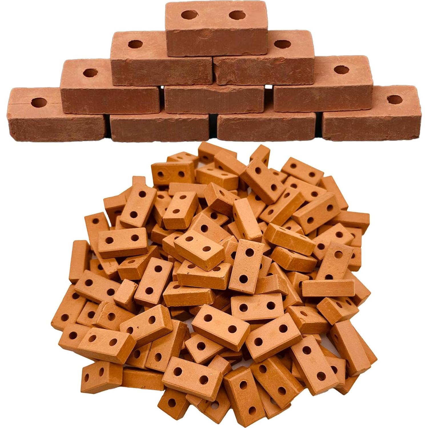 Cayway 120 Mini Ladrillos de Cerámica para Manualidades Rojo