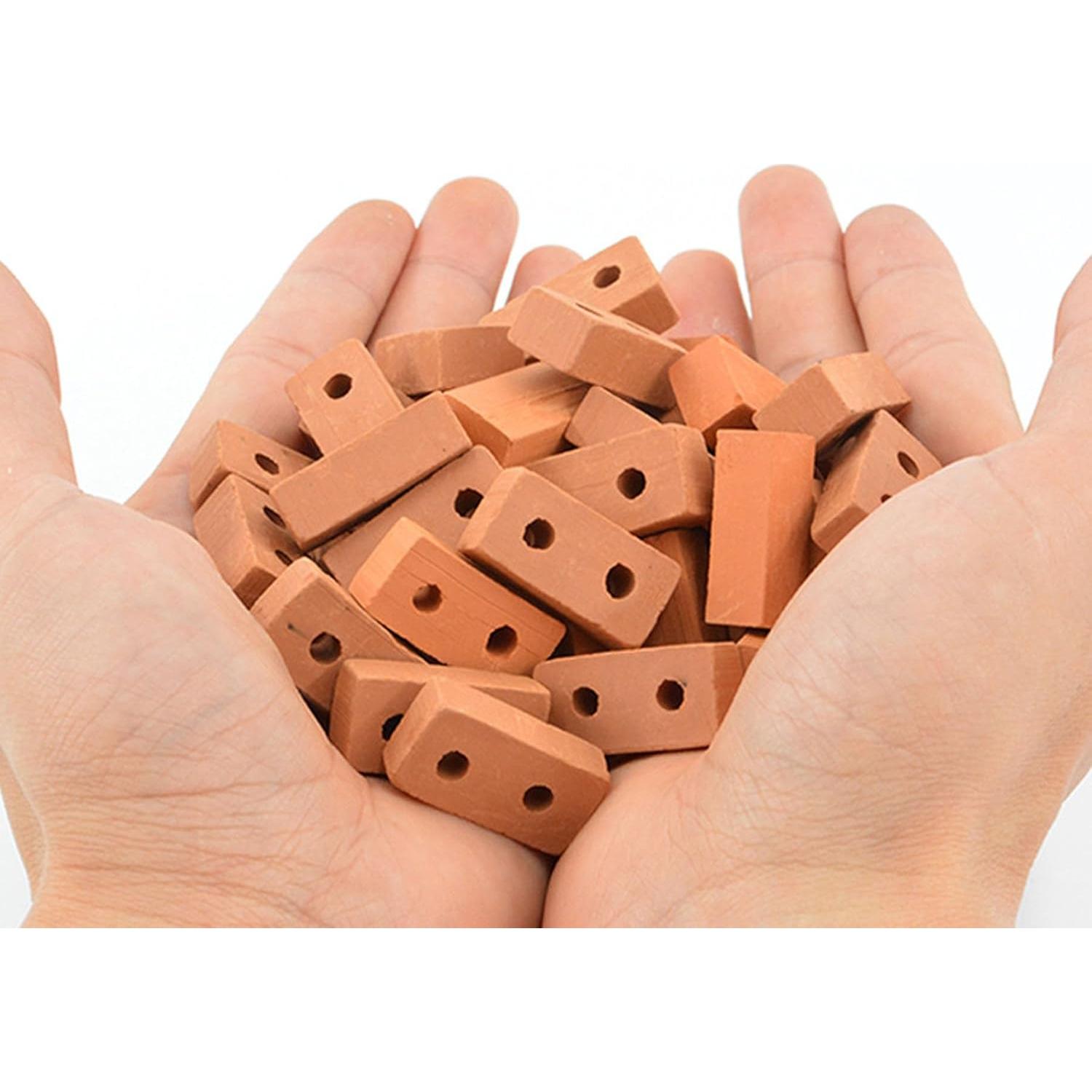 Cayway 120 Mini Ladrillos de Cerámica para Manualidades Rojo