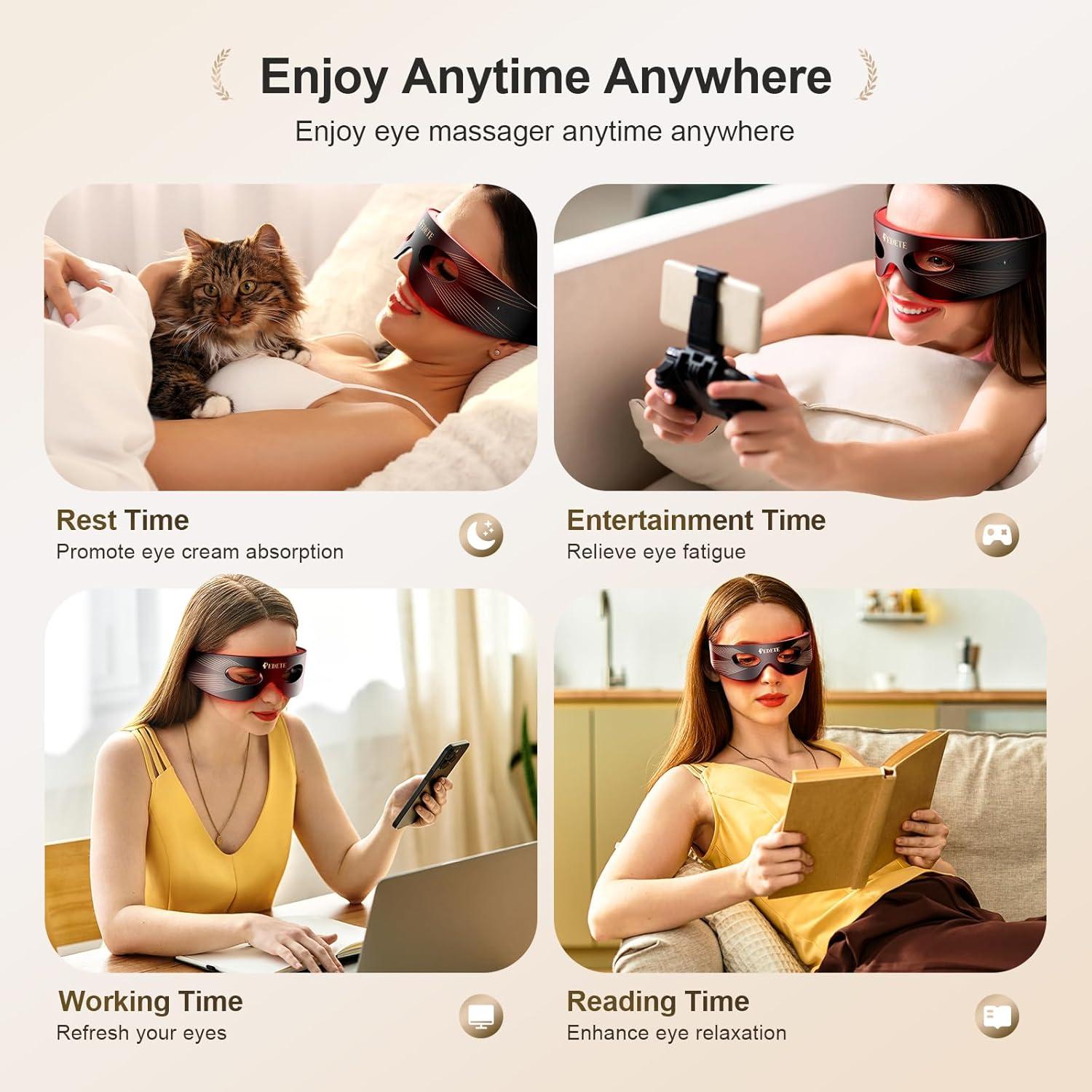 Máscara de Luz Roja para Ojos Pedete 3 Modos 141.75g