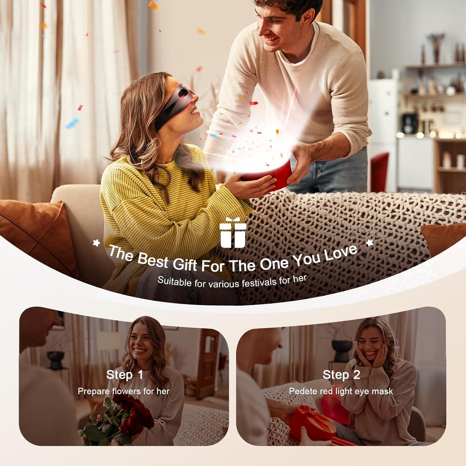 Máscara de Luz Roja para Ojos Pedete 3 Modos 141.75g