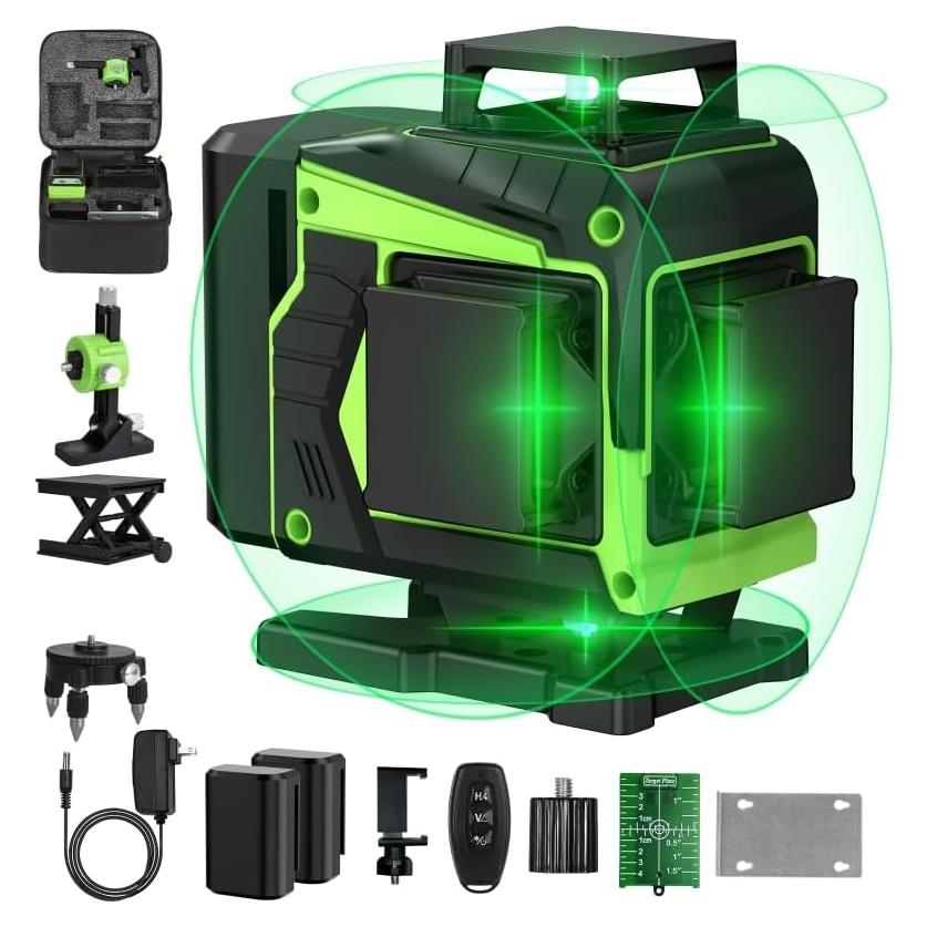 Nivel láser 4x360° ENRIPRT verde auto nivelante con 16 líneas
