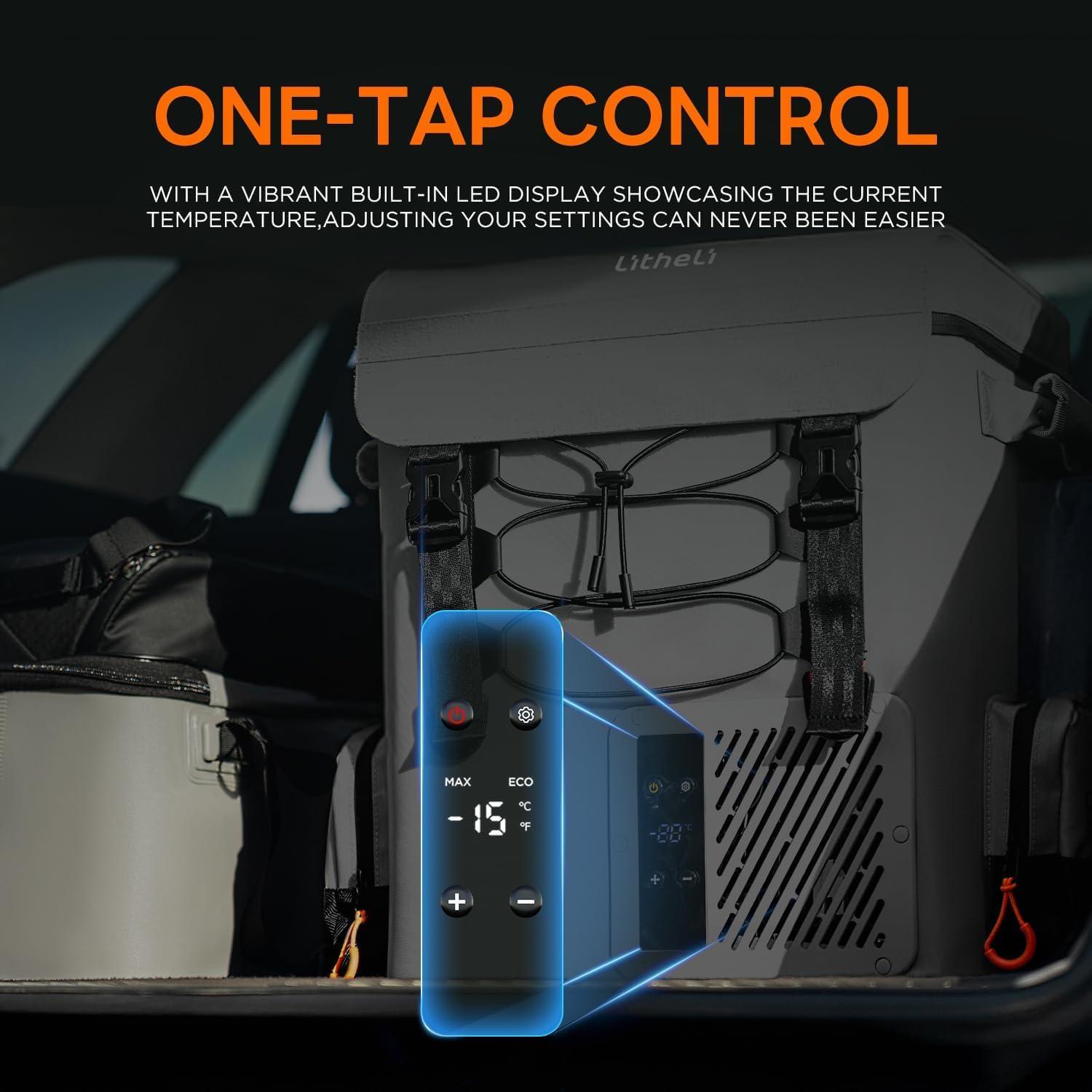 Refrigerador Portátil LiTHELi 20L 12V Beige - Congelador Camping