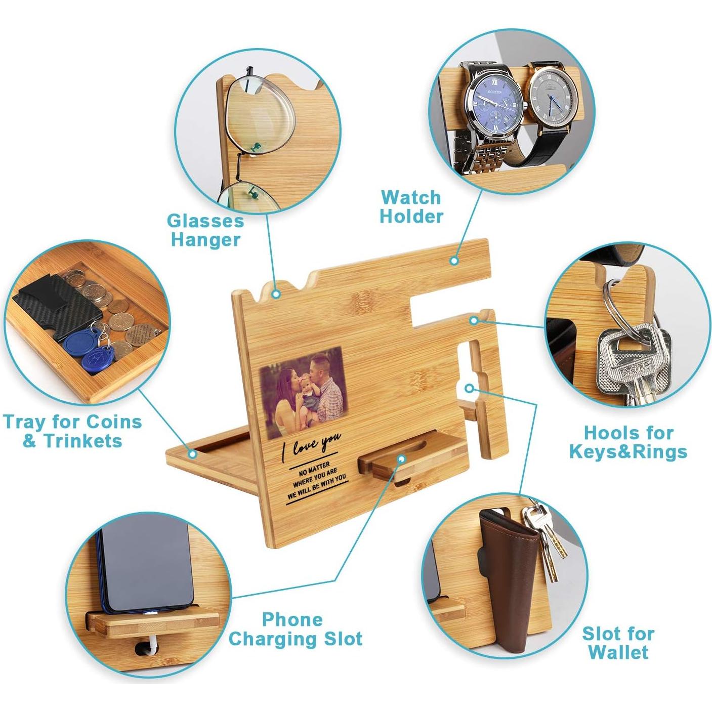 Estación de Carga de Madera Personalizada Awofer - Organizador Multifuncional